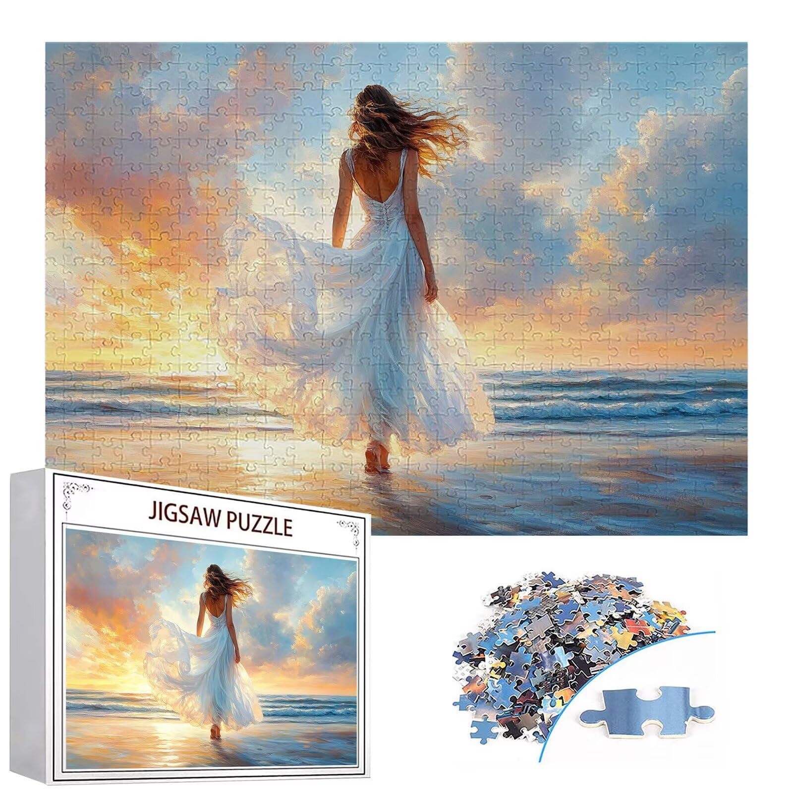 Puzzle 4000 elementów plaża puzzle dla dorosłych kobiet 141 x 87 cm unikalne rzemiosło klasyczne 3D drewniana układanka do rodzinnych gier biznesowych, układanka do samodzielnego wykonania nawet do