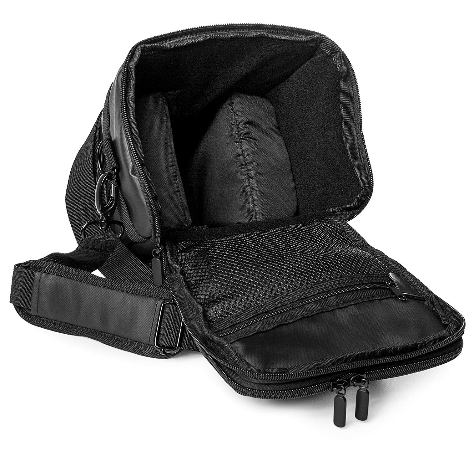 Baxxtar PRO NOVO II Borsa fotografica per reflex DSLR con obiettivo – 26 cm di altezza interna, anche per Nikon P1000/P1100 – con tracolla, cintura ventrale e parapioggia – nera