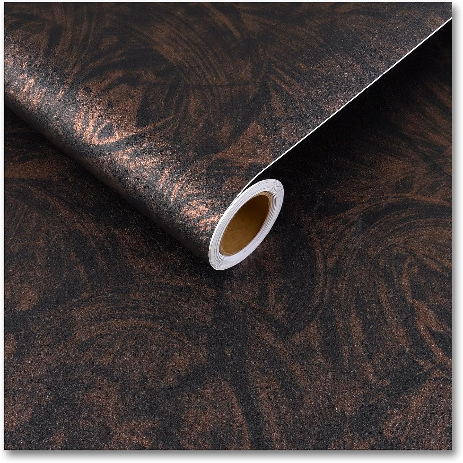 CRE8TIVE Wide 24"x354" Rust Brown Concrete Wallpaper Peel and Stick Metallic Cement Wallpaper Industrial Concrete Contact Paper Self Adhesive Removable Wallpaper for Kitchen Backsplash Living Room
