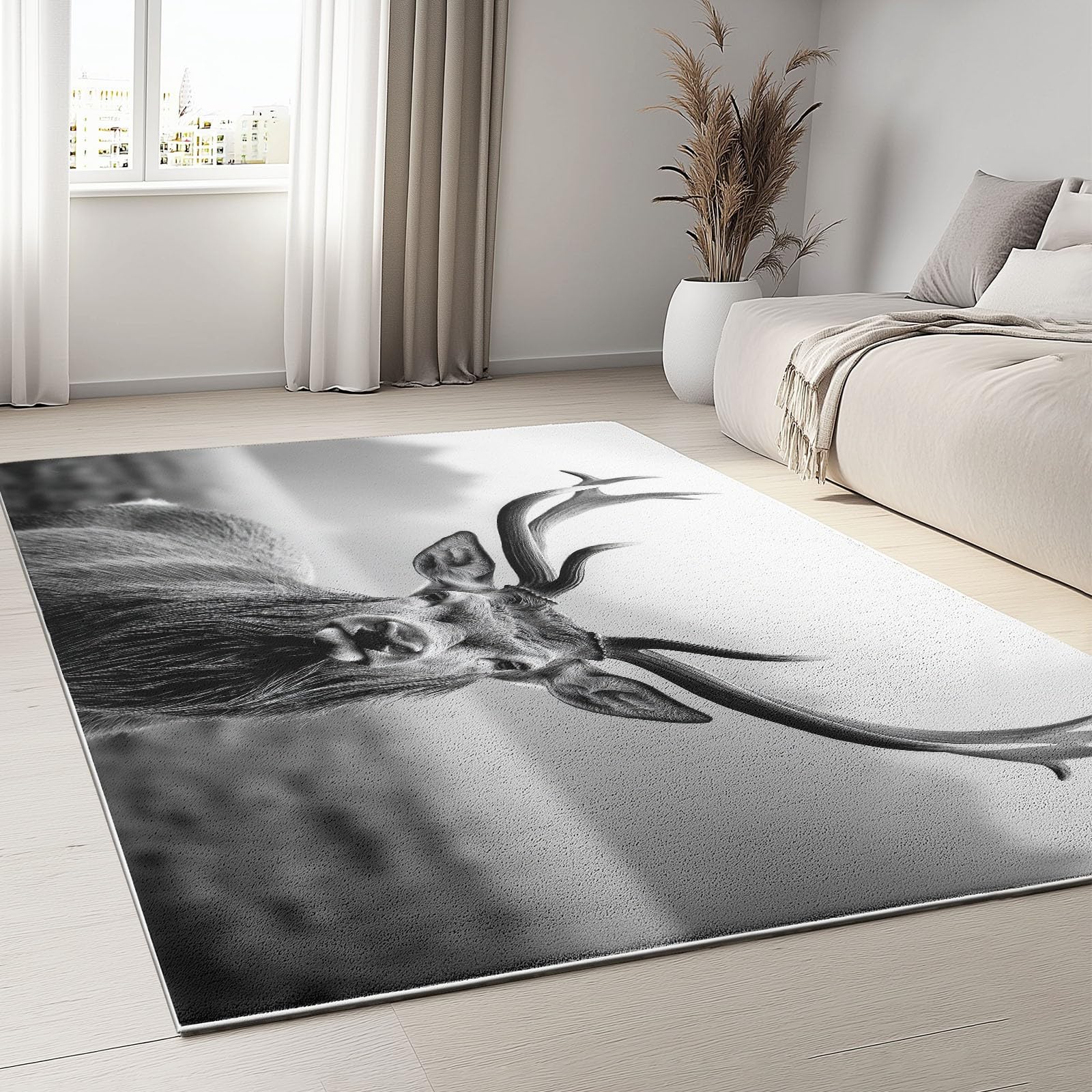 Tapis salon gris 160x230 grand doux antidérapant chambre maison