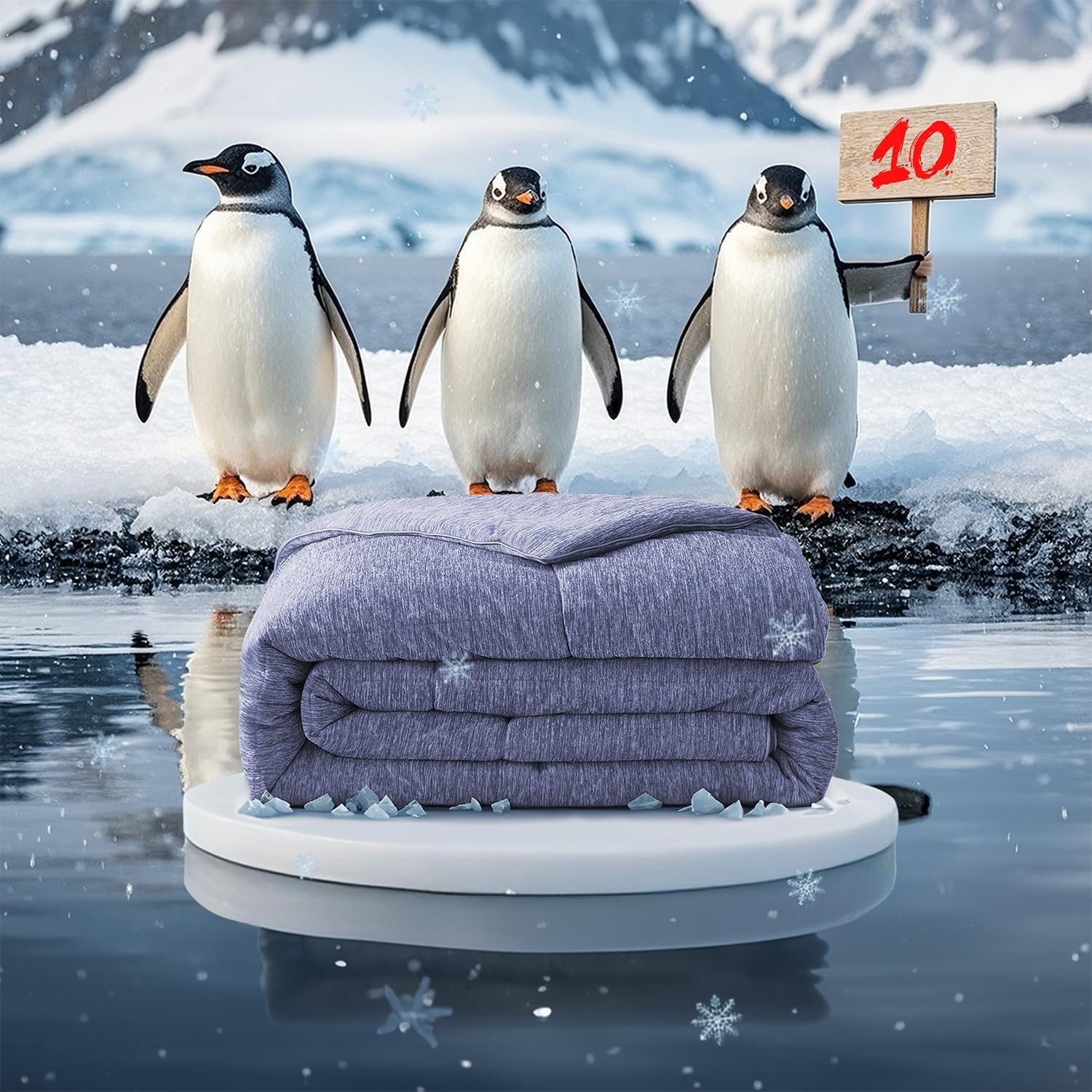 MR&HM Cooling Comforter Full/Queen Size, Double-Sided Cooling Blanket for Hot Sleepers, Silky Soft & Breathable Bedding for Night Sweats, All Season Comforter (90"x90", Blue) - Image 8