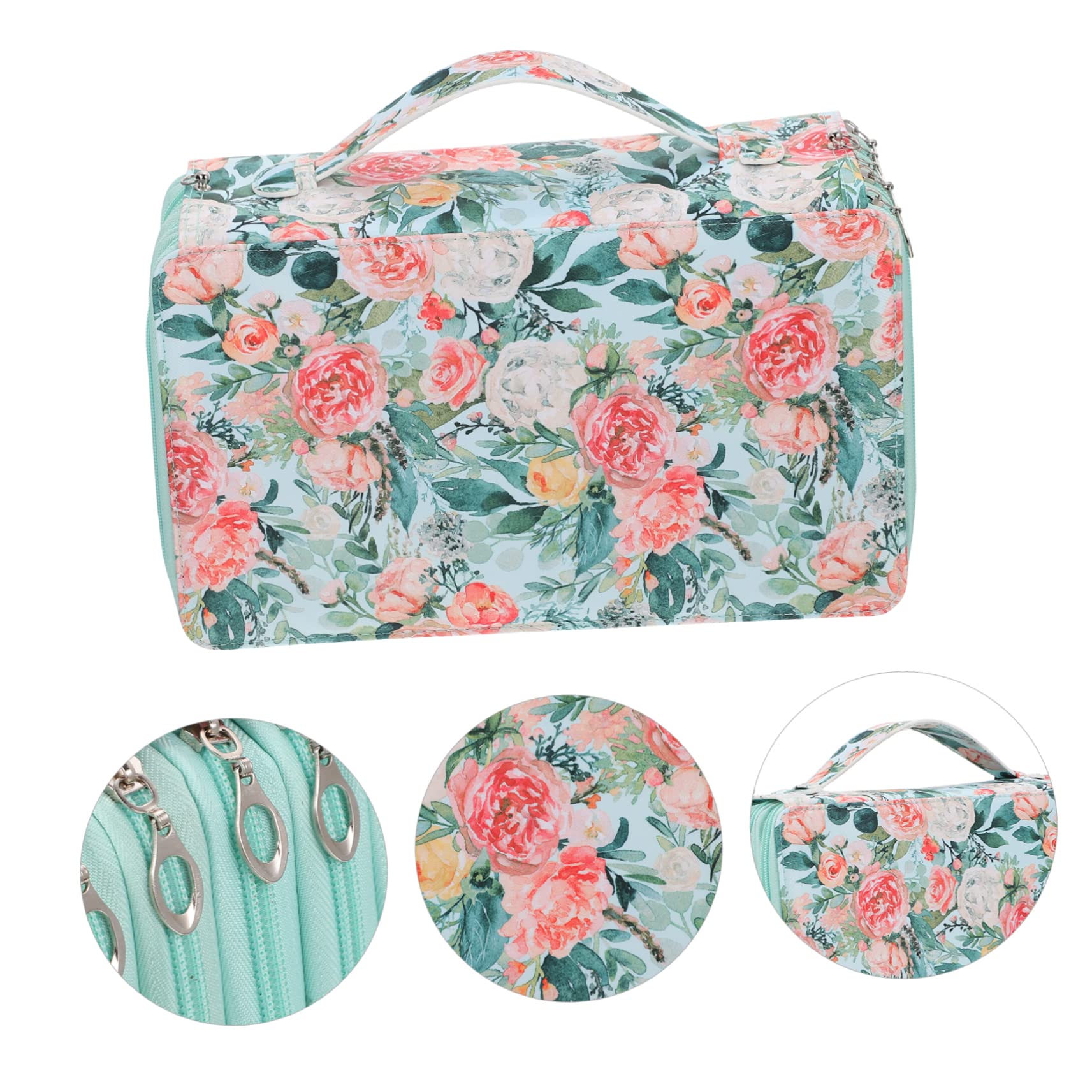 Tofficu 1pezzi Borsa Portamatite Maniglia Realizzata Materiali di Buona Qualità Design ad Alta Capacità Organizer per Cancelleria Facile da Trasportare