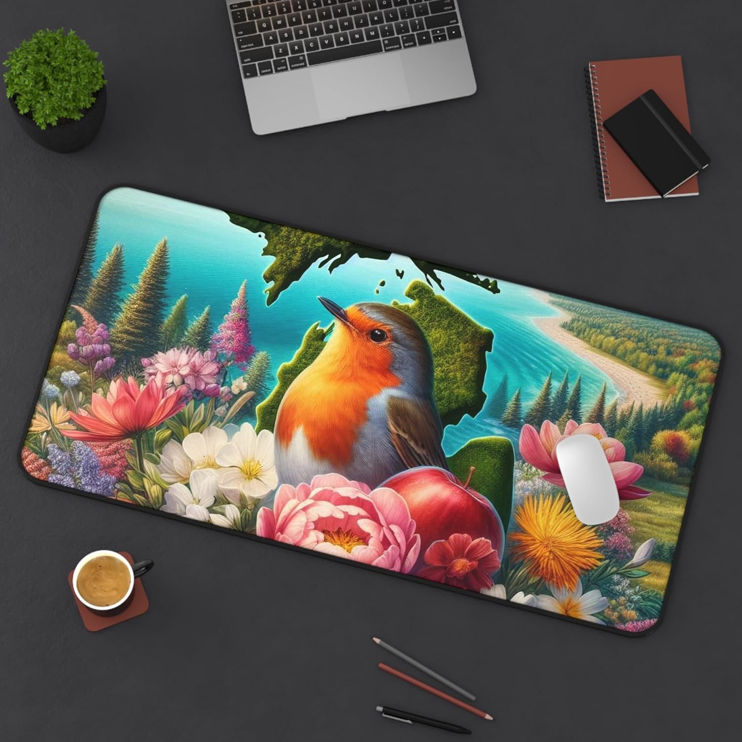 Michigan State Symbols Vibrant Desk Mat - Made in The USA