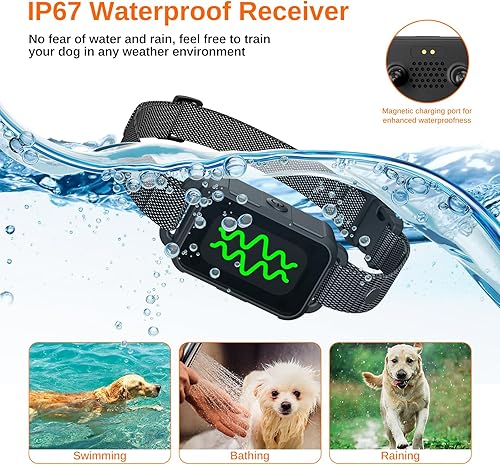 Miniatura 7 de RC09 - Collar de entrenamiento eléctrico para perros con control remoto de 2000 pies, collar impactante con 3 modos de entrenamiento, collar