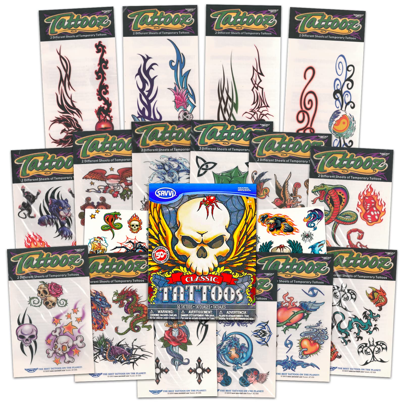 Crenstone Biker Tattoos Party Favor Costume Set (Over 100 Biker ...