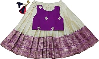FELIZ THE DESIGNER STUDIOBaby Girl's Readymade South Indian Pattu Pavadai Lehenga Choli For Kid's