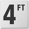 Aquatic Custom Tile - Ceramic 4FT Pool Sign Depth Marker, 5.8x5.8 w 4 Font Pool Signs, Abrasive Non-Slip Finish Markers, Swimming Pool Safety Signage for Concrete Deck & Inground Pool, Made in USA