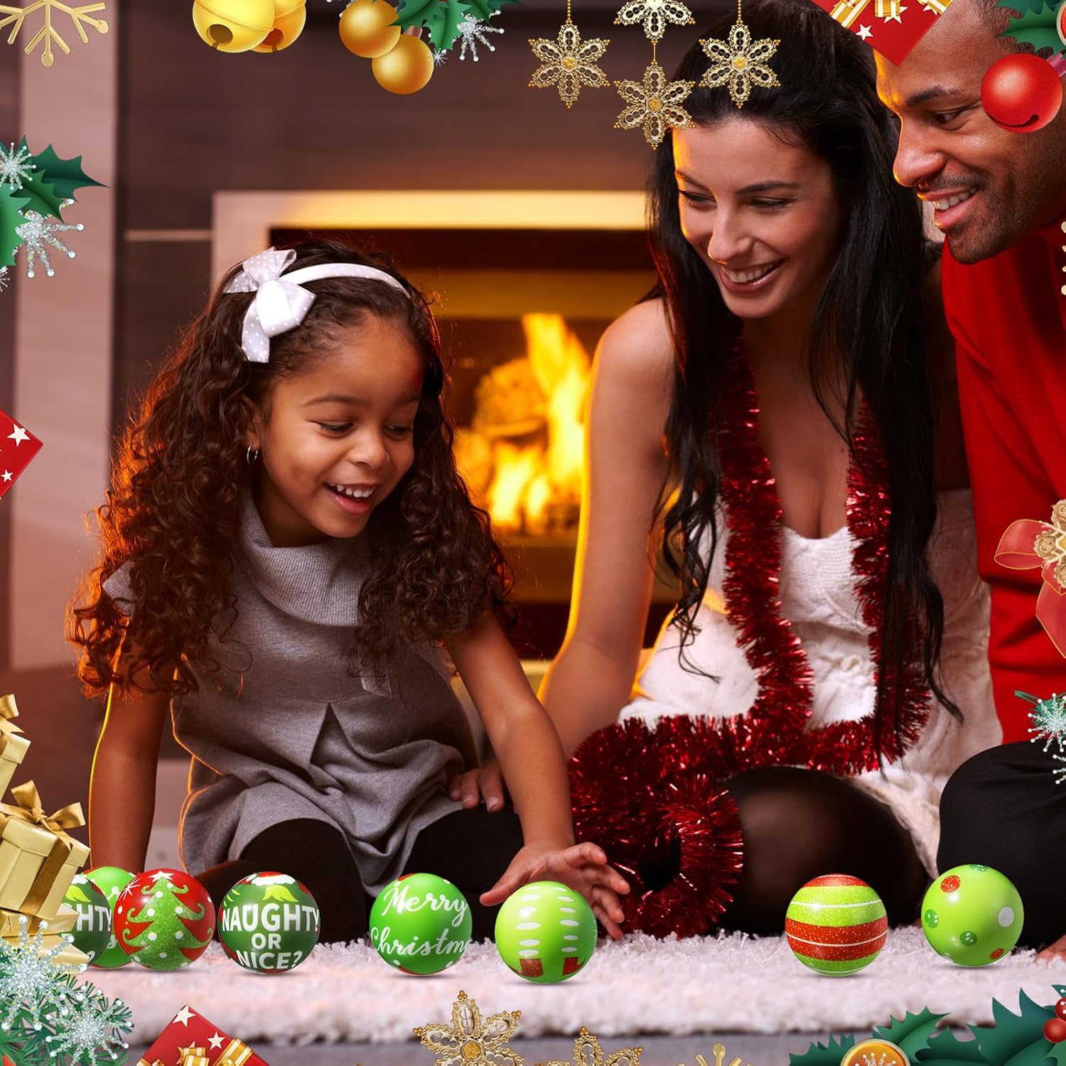 Kasyat 24 Pcs Christmas Stress Ball Bulk 2.5 Inch Christmas Green Foam PU Stress Relief Balls Relief Squeeze Xmas Balls Toys for Party Favors Stocking Stuffers Gifts Goodie Bag Fillers - Image 4