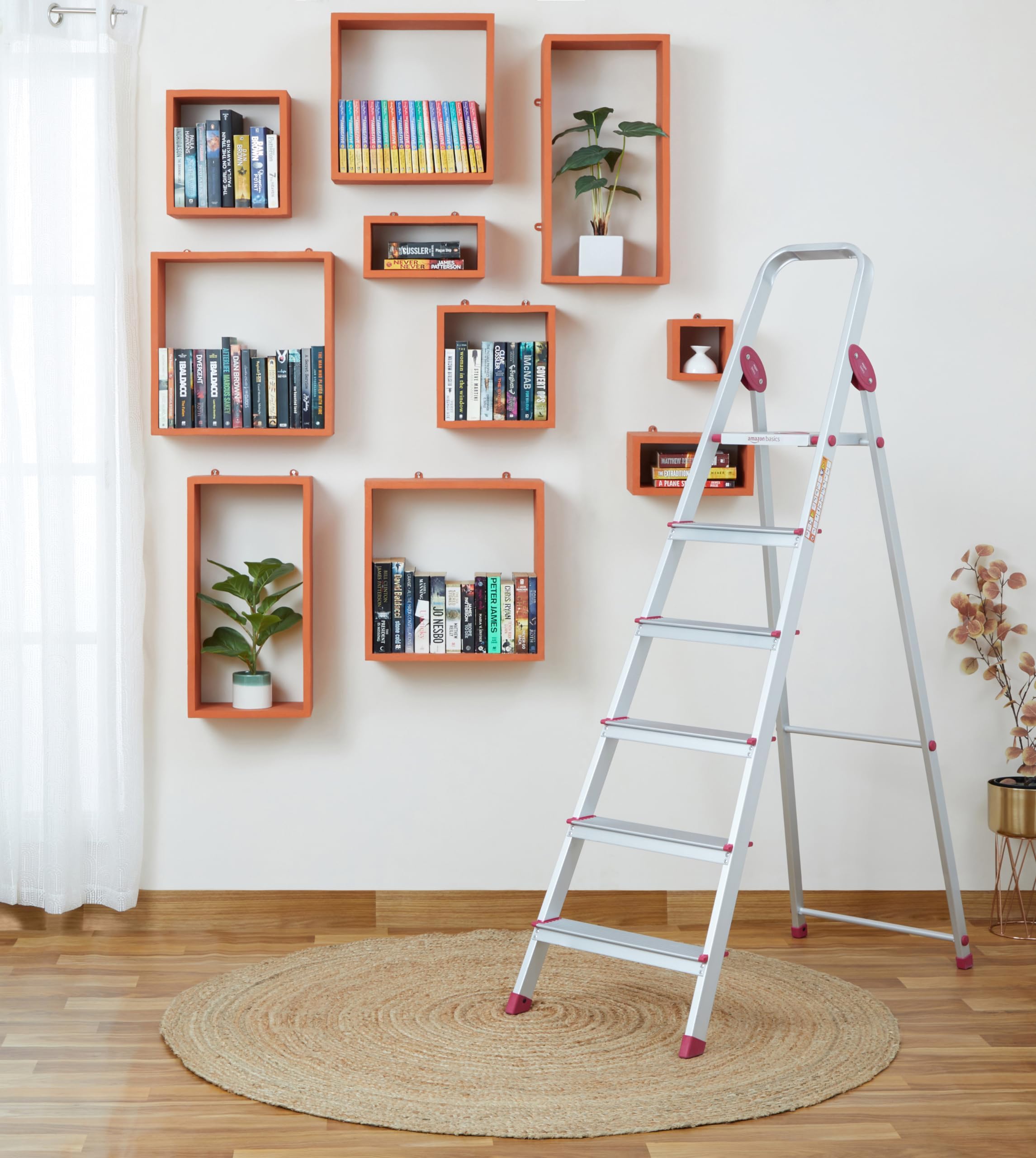 Amazon Basics Foldable 6-Step Aluminium Ladder | Double-Lock with Hinges | Skid-Proof | Lightweight (Maroon) (B0CGLDMKQ2) Amazon Price History, Amazon Price Tracker