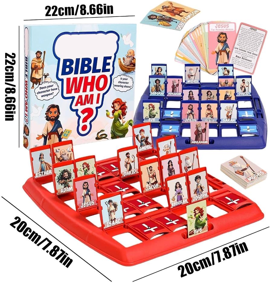 Juego De Mesa Bíblico ¿Quién Soy? 24 Personajes, Adivina Y Aprende Sobre La Biblia Para Niños Y Familia