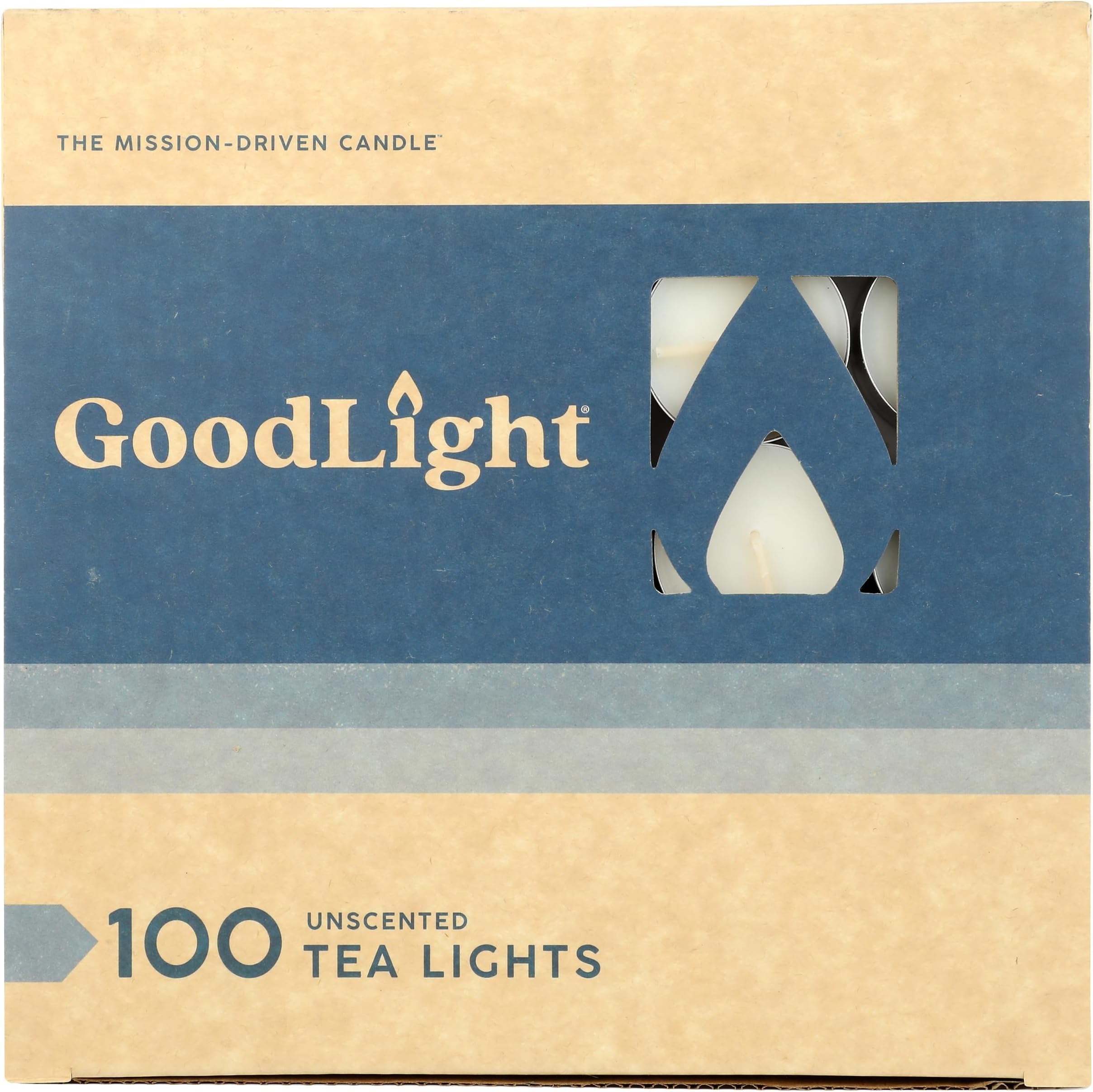 GoodLight Natural Candles Paraffin-Free Tea Lights / 100-count Box