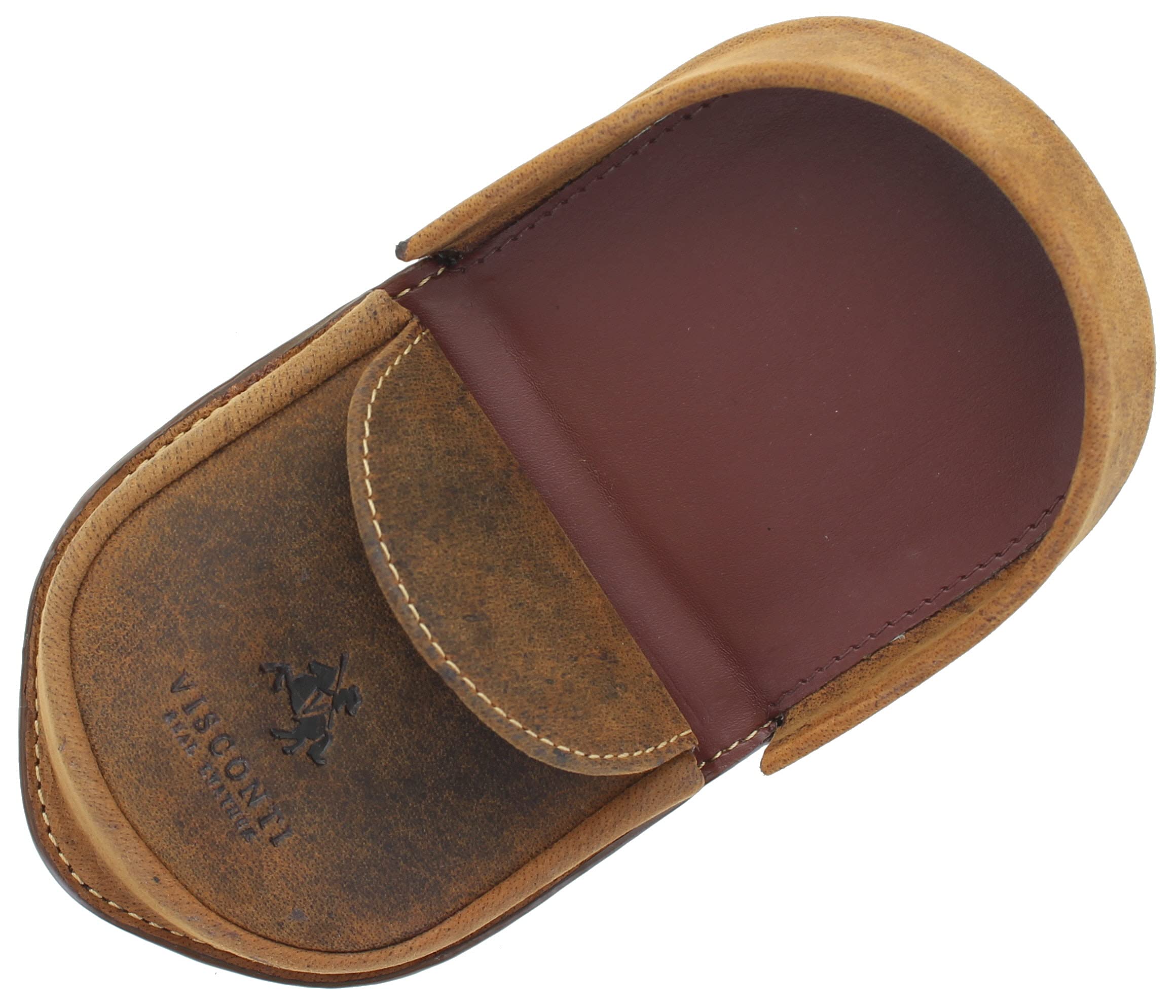 VISCONTI MONZA 컬렉션 식물성 태닝 가죽 트레이 동전 지갑 TRY6 오일 태닝-Freehip.co.kr