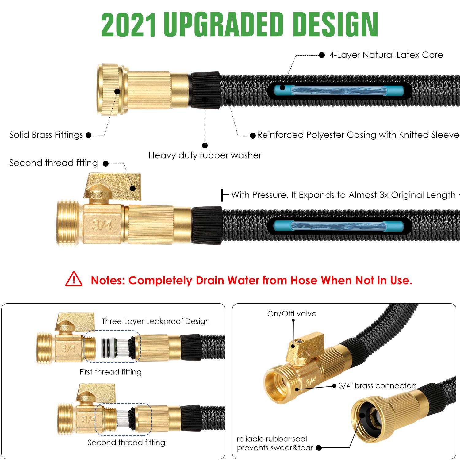 Buy 200ft Garden Hose Expandable Water Hoses 2022 Upgraded Flexible