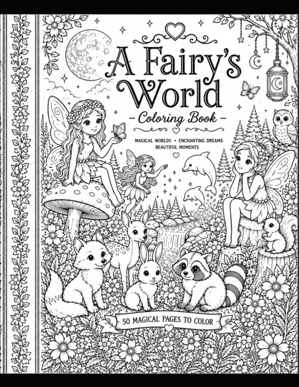 A Fairy’s World – Coloring Book: Magical Fairy Gardens, Mushrooms, Rainy Forests, and Enchanting Woodland Adventures