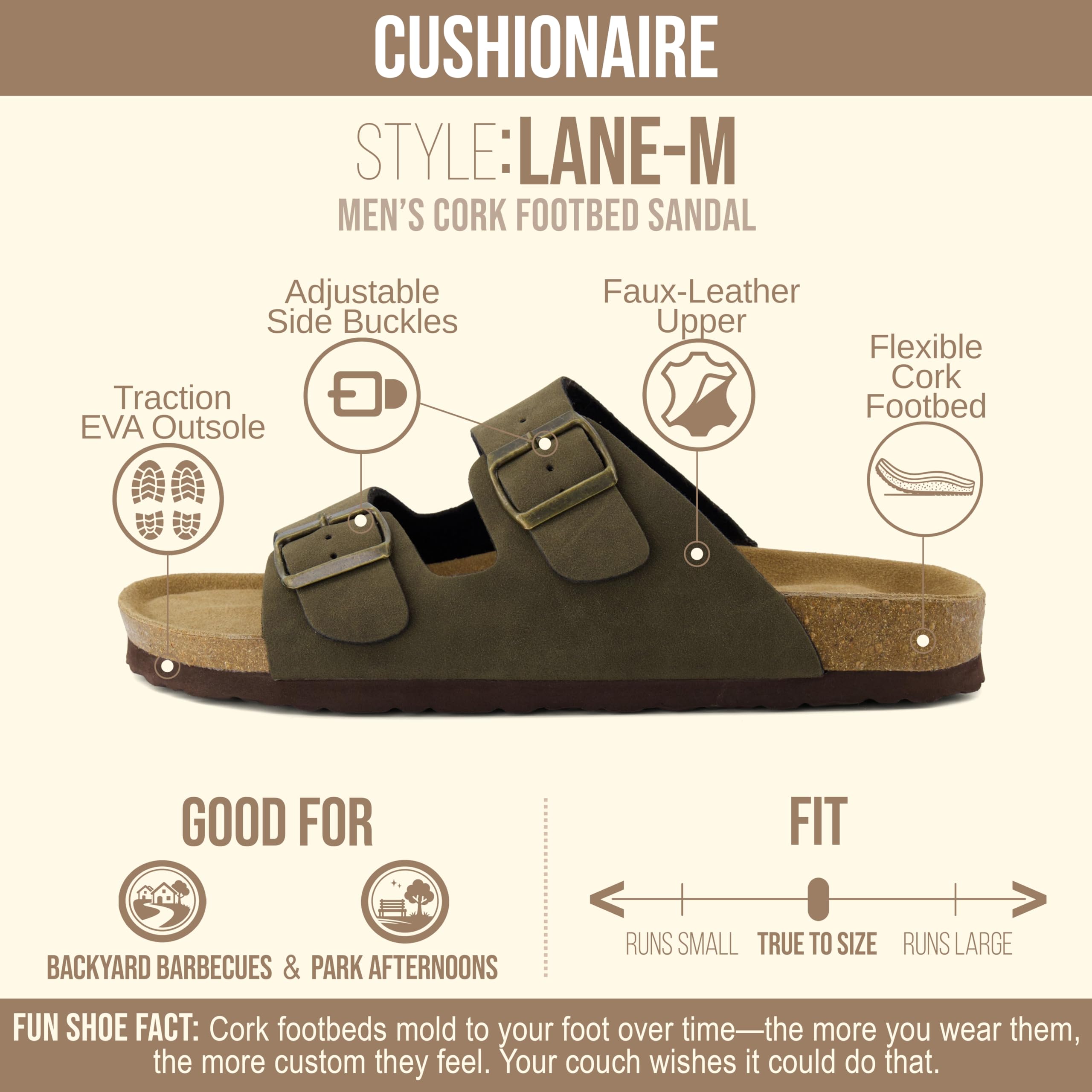 CUSHIONAIRE Mężczyźni Lane-mKlapki