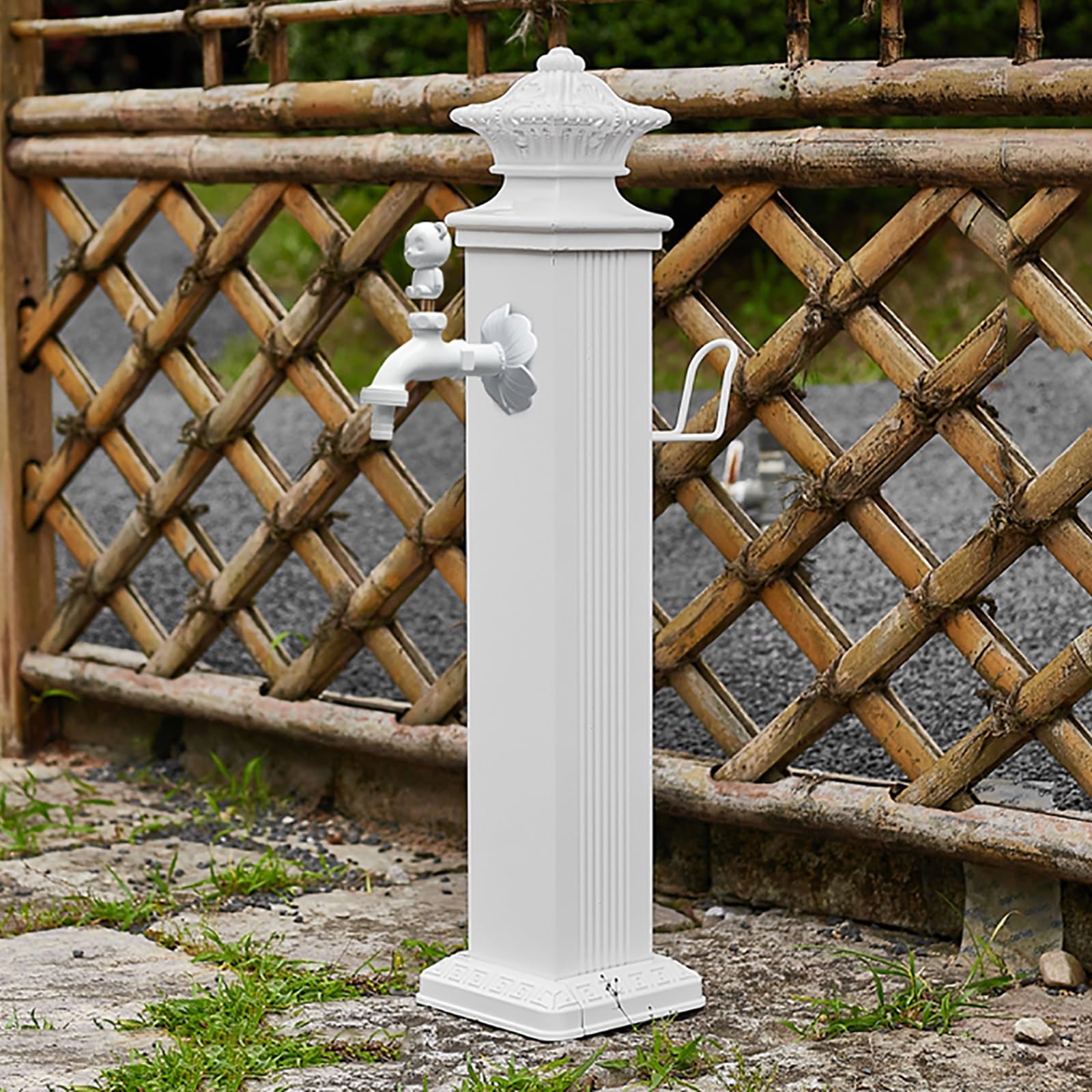 XDLEDMKIZ Water Spigot,Vertical Garden Water Column Outdoor Taps for Freeze Proof Faucet Spigot and Hose Bib with Freestanding Stand