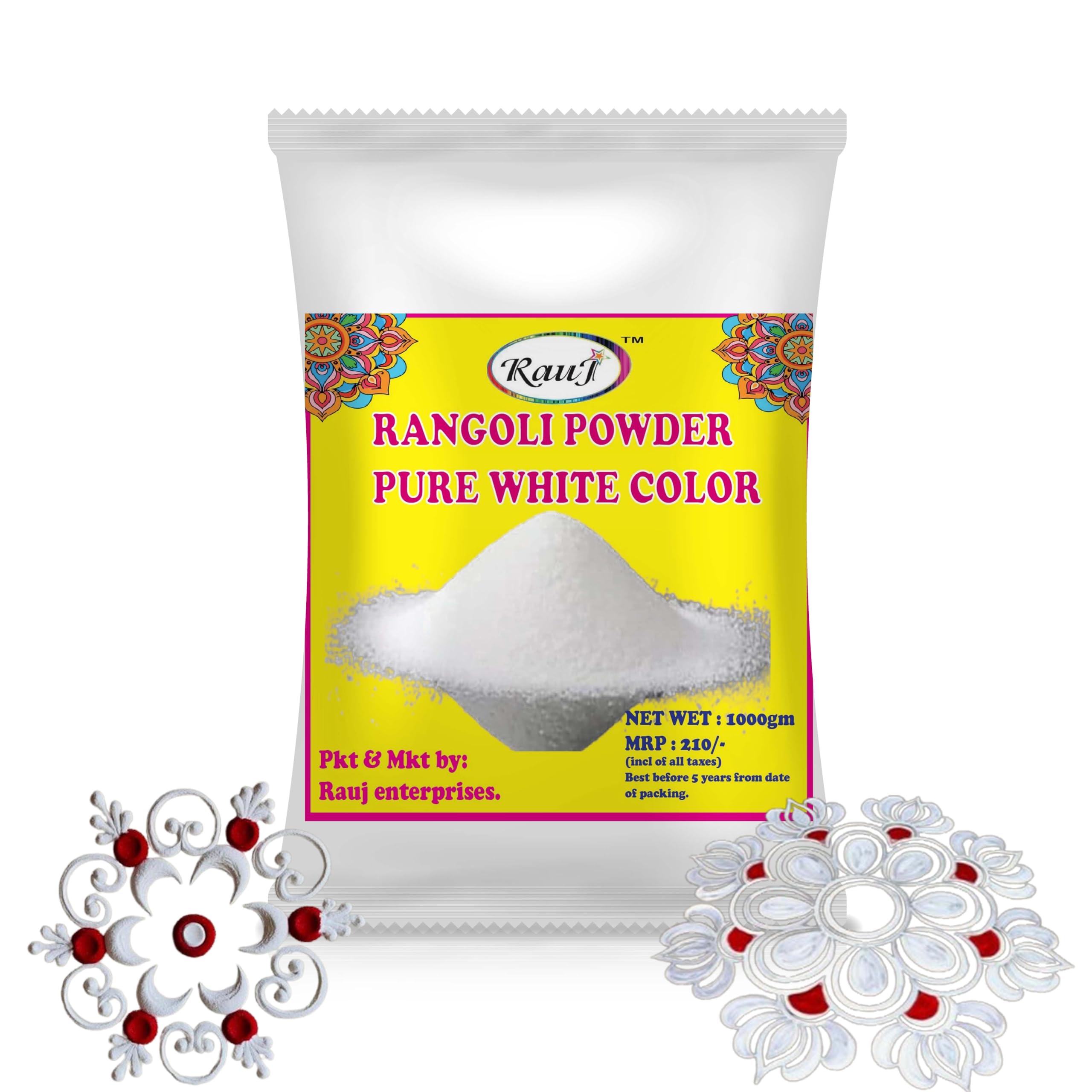 1Kg Pure White, Design Creativity Floor Decorating White Rangoli Powder, for Navratri, pongal, Pooja, mandir, Pure quality-1kg Pack-image-44
