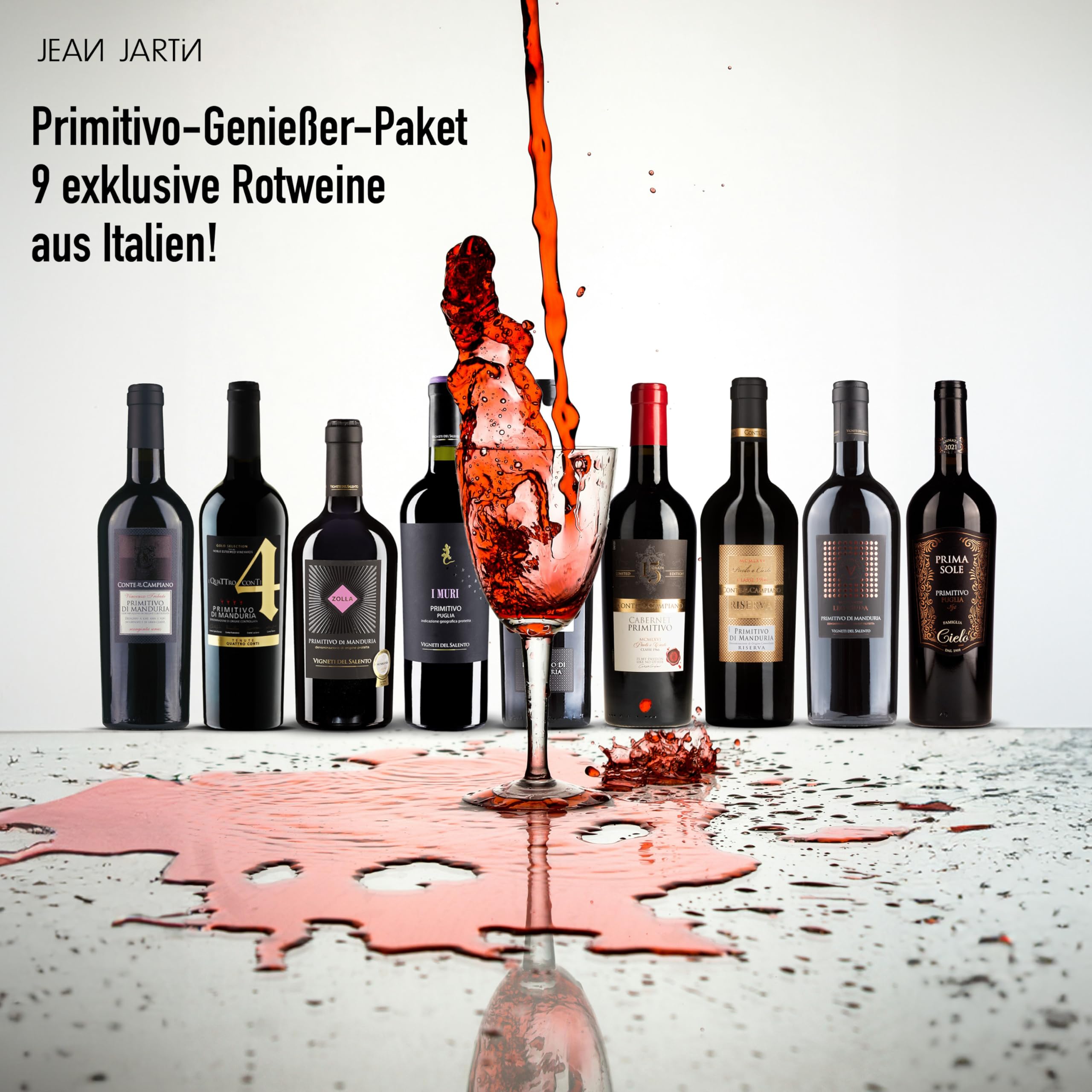 Primitivo-Genießer-Paket - 9 exklusive Rotweine aus Italien! (9 x 0,75 l)
