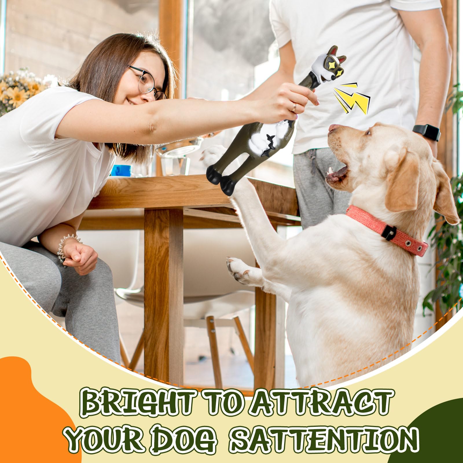 8 giocattoli in gomma per cani di grandi dimensioni, cigolanti e urlanti, da schiacciare, per scherzi e scherzi, giocattolo da masticare per animali domestici (stile animale)