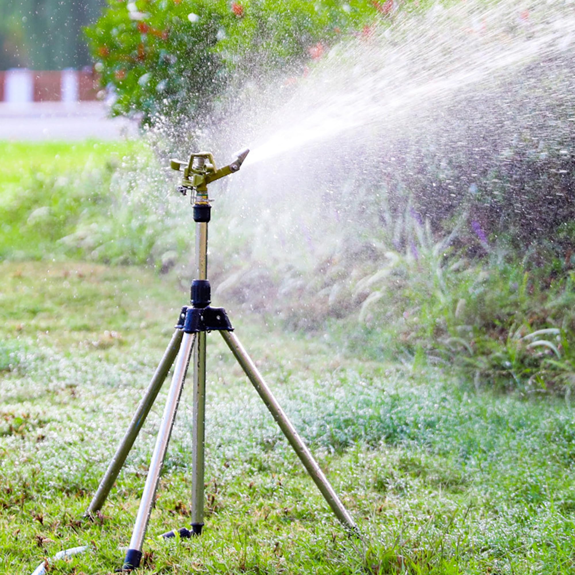 Rasensprenger große flächen,Impulsregner,Rotating Tripod Sprinkler,Wenig Druck rasensprengers,Auto Rotating Tripod Sprinkler, Garten Rasensprenger 360 Grad Sprinkler für Hof,Garten,Rasen