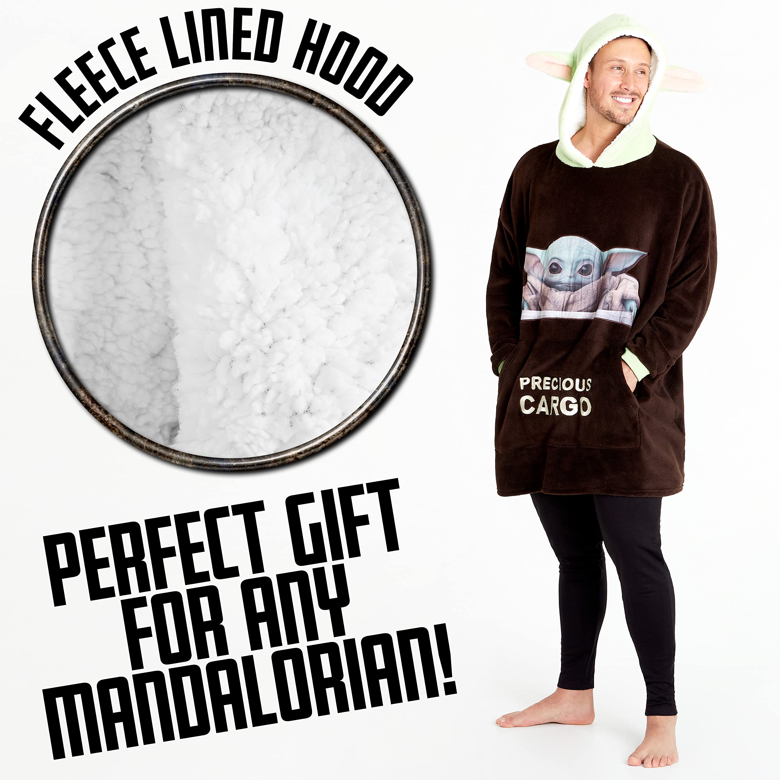 Disney The Mandalorian Sudadera Manta Gigante Forro Polar Baby Yoda Marron Verde