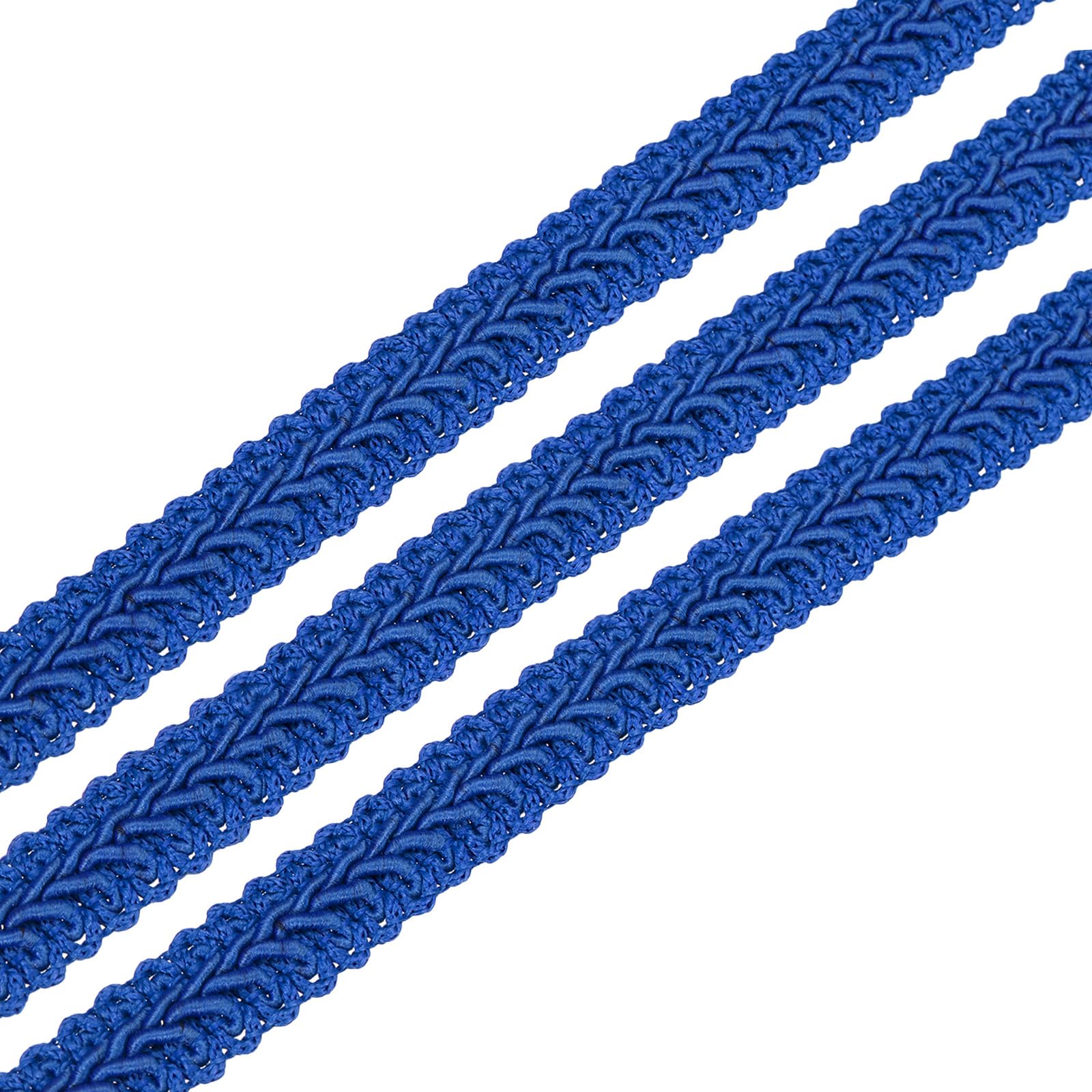 QUARKZMAN Passamaneria a Treccia Gimp, 49 Iarde X 1/2" (12Mm) Cordone per Tende E Tappezzeria per Accessori di Cucito Fai da Te, Blu