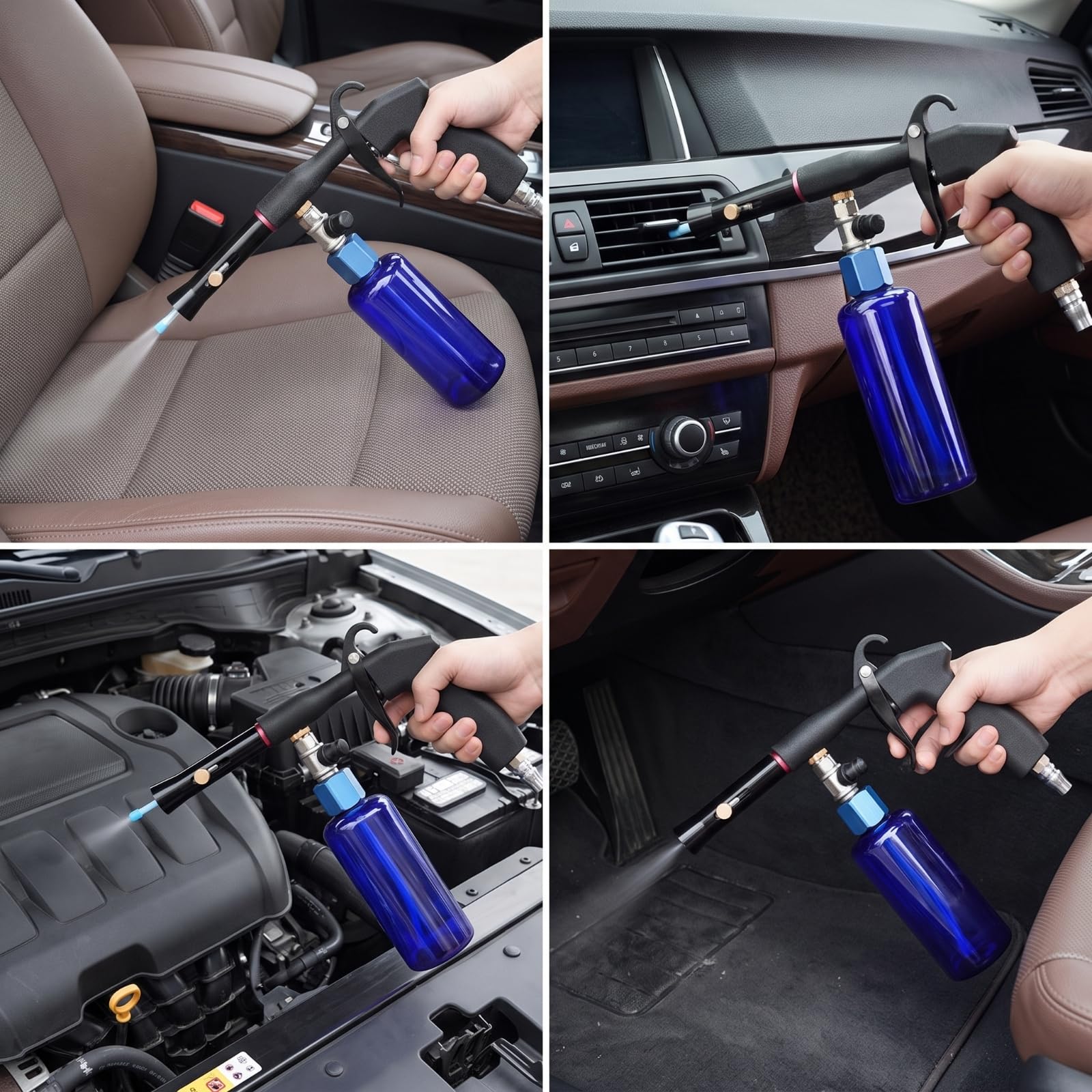 Qianly Pistola di Pulizia con Serbatoio Pneumatico Attrezzo Ergonomica per Tecnico di Pulizia, Garage