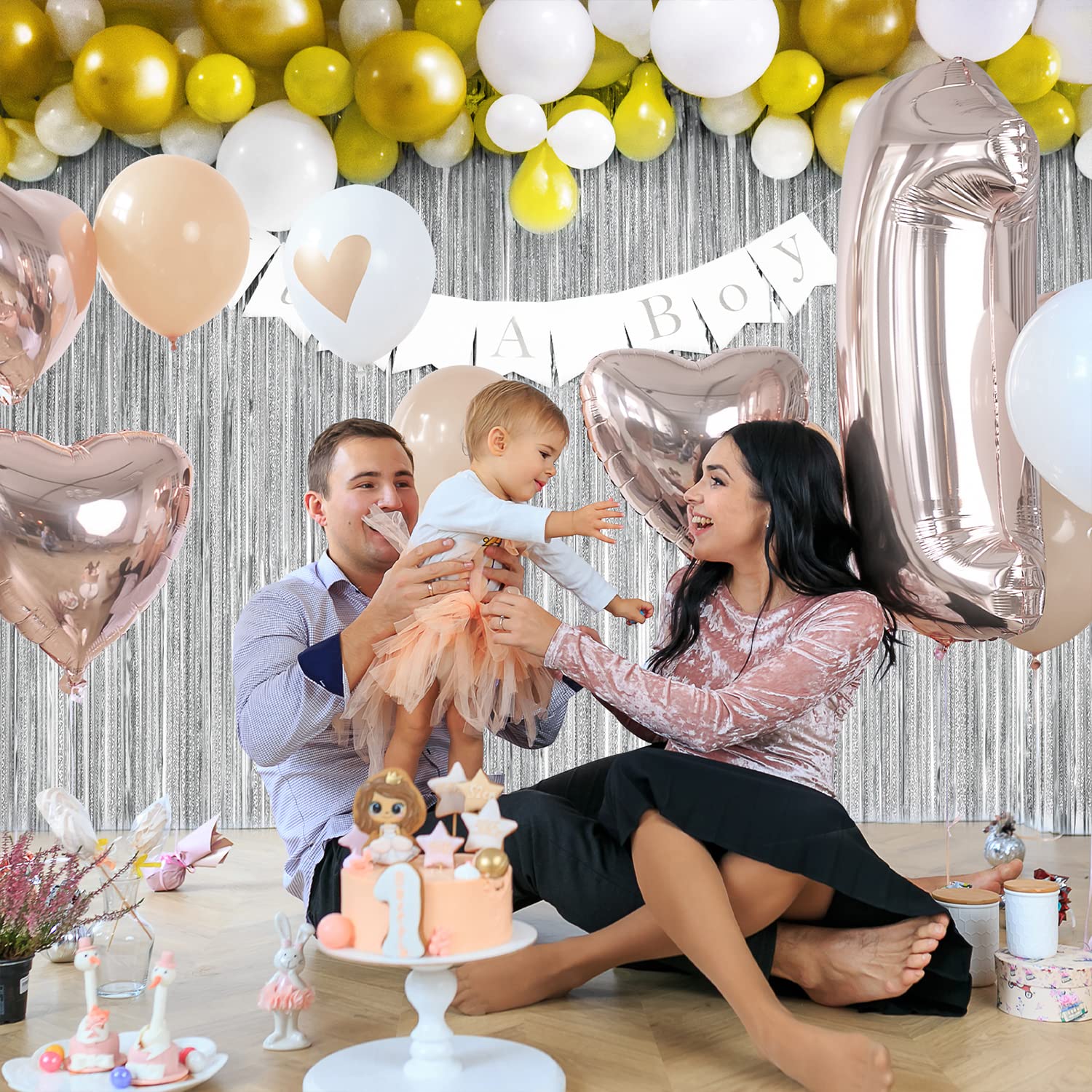 Tende Decorative Con Glitter - 3 Pezzi Frangia Metallizzata Per Feste E Matrimoni