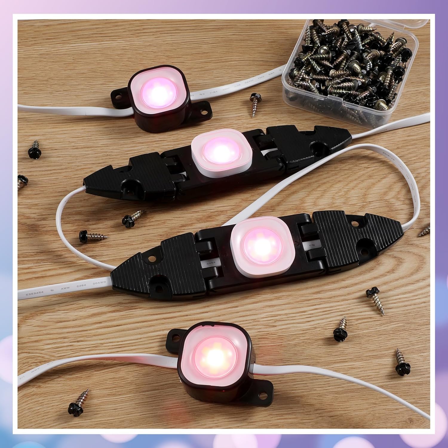 Nuanchu 66 Pcs Light Clips Set Compatible with Govee Pro H706 H806, 60 Mounting Clips & 6 Gable Light Bracket with 150 Screws Compatible with Govee Pro Outdoor Lights 100ft (Black)