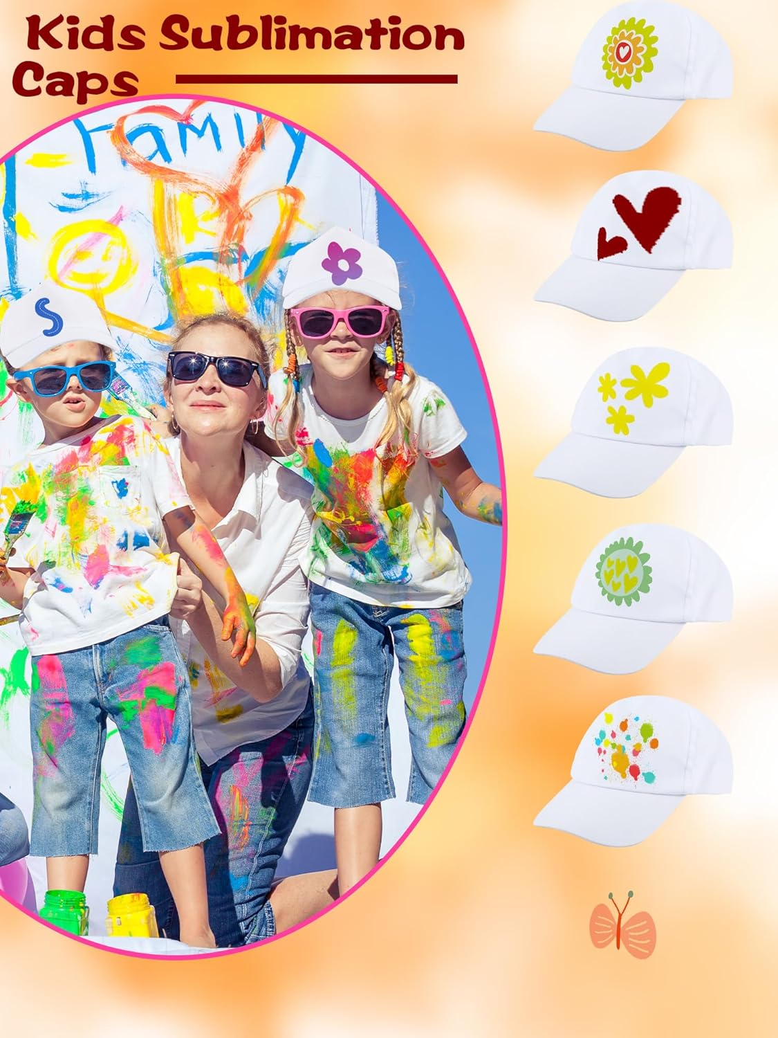 32 Pack Boys Girls White Baseball Caps Blank Baseball Hats DIY White Hats Adjustable Blank Ball Cap for Kids DIY Painting Sport Outdoor Activities - Image 6