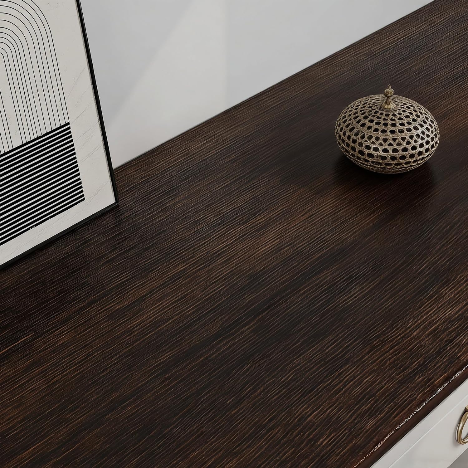 ICOOP Countertop Contact Paper Peel and Stick Cabinet Covering 15.8"×276" Wood Peel and Stick Wallpaper Dark Wood Contact Paper for Cabinets Wooden Wallpaper Kitchen Vinyl Wrap for Countertops
