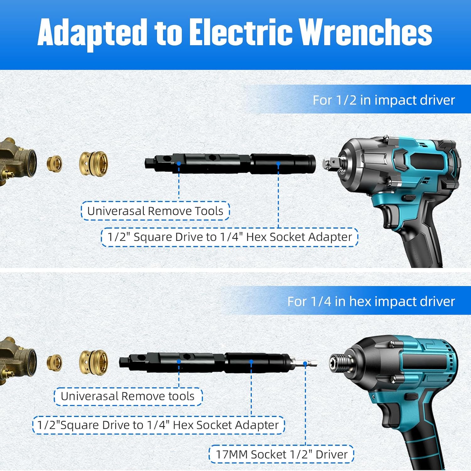Universal Seat Extractor Removal Tools for Symmons Temptrol Control Valve, Multi-purpose Removal Tool, Fit Electric Wrenches, Steel Construction