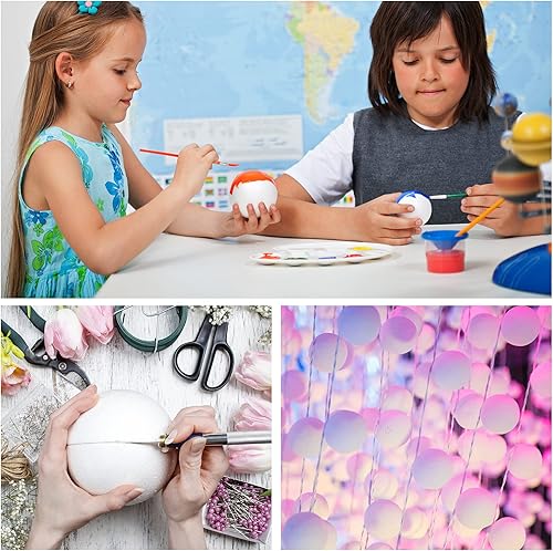 Miniatura 6 de uxcell 16 bolas de espuma de poliestireno blanco de 4 pulgadas para manualidades, arte, bricolaje, hogar, decoración de fiesta