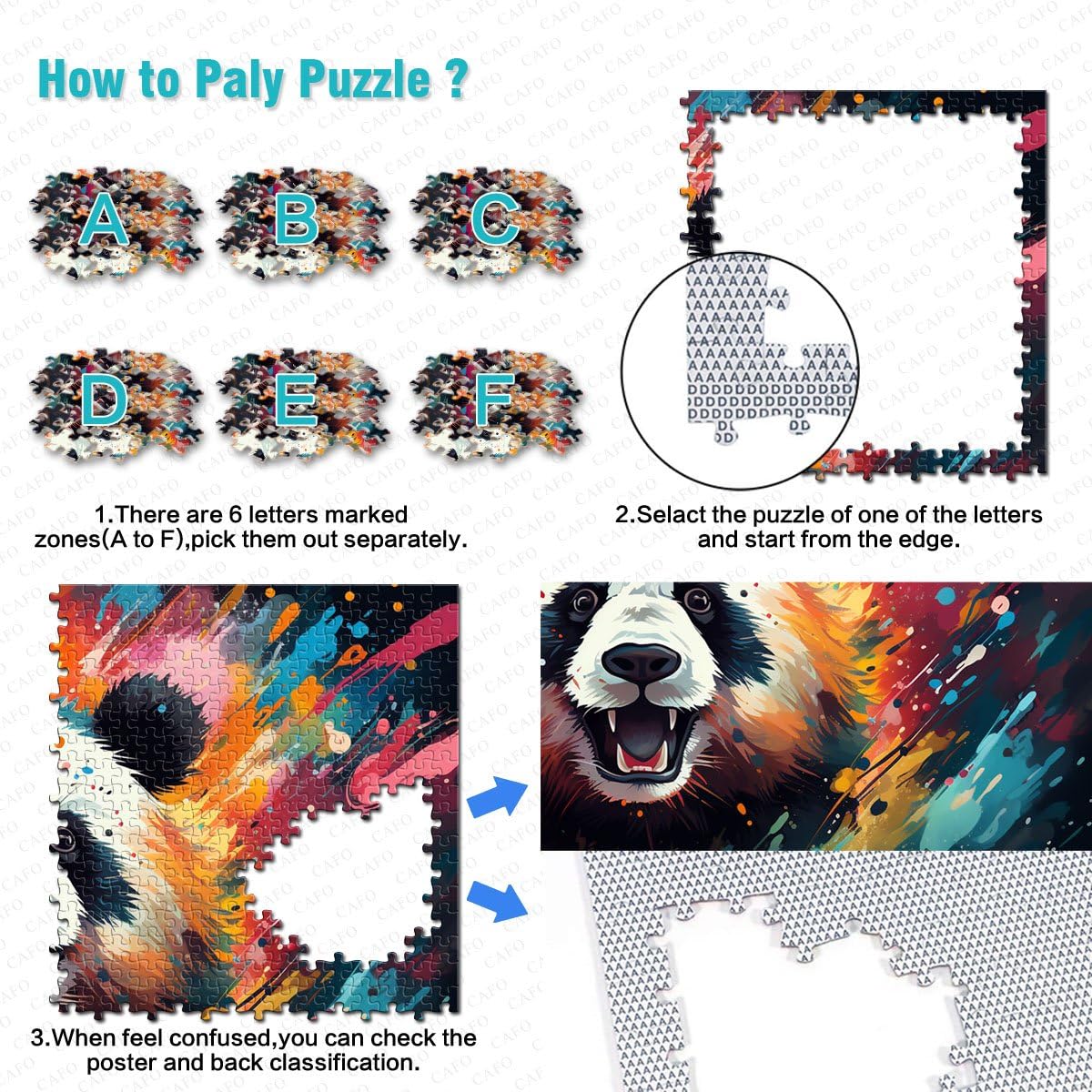 Puzzles pour Adultes 2000 pièces bébés Pandas Jeux éducatifs à Domicile Jouets de Bricolage Convient pour la décoration de Bureau 27,56 po x 39,37 po