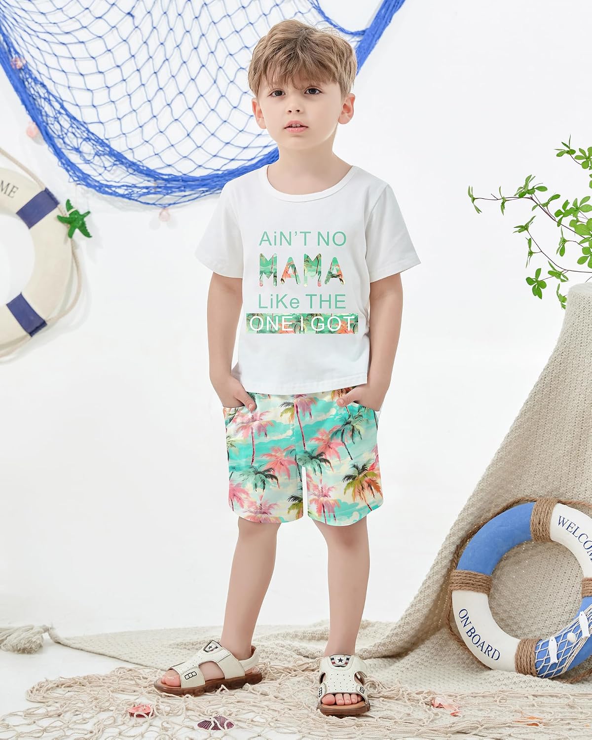 YUEMION Toddler Baby Boy Summer Outfit 1-5T Baby Boy Clothes Short Sleeve T-Shirts Top + Shorts 2Pcs Boy Clothing Casual Set image 4