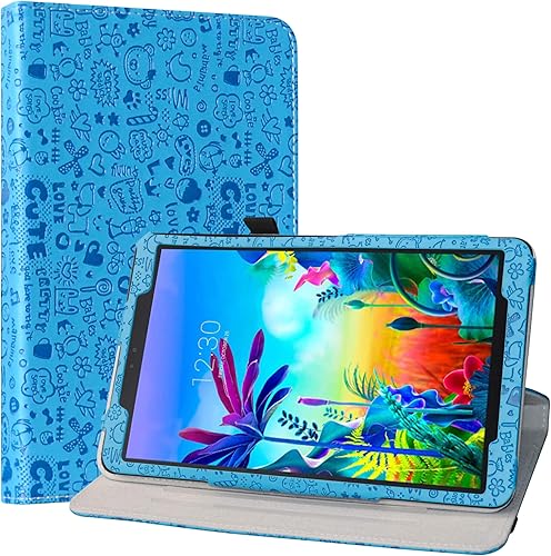 LiuShan Funda giratoria compatible con LG G Pad 5, soporte de rotación de 360 grados, piel sintética con bonito patrón para tablet LG G Pad 5 10.1