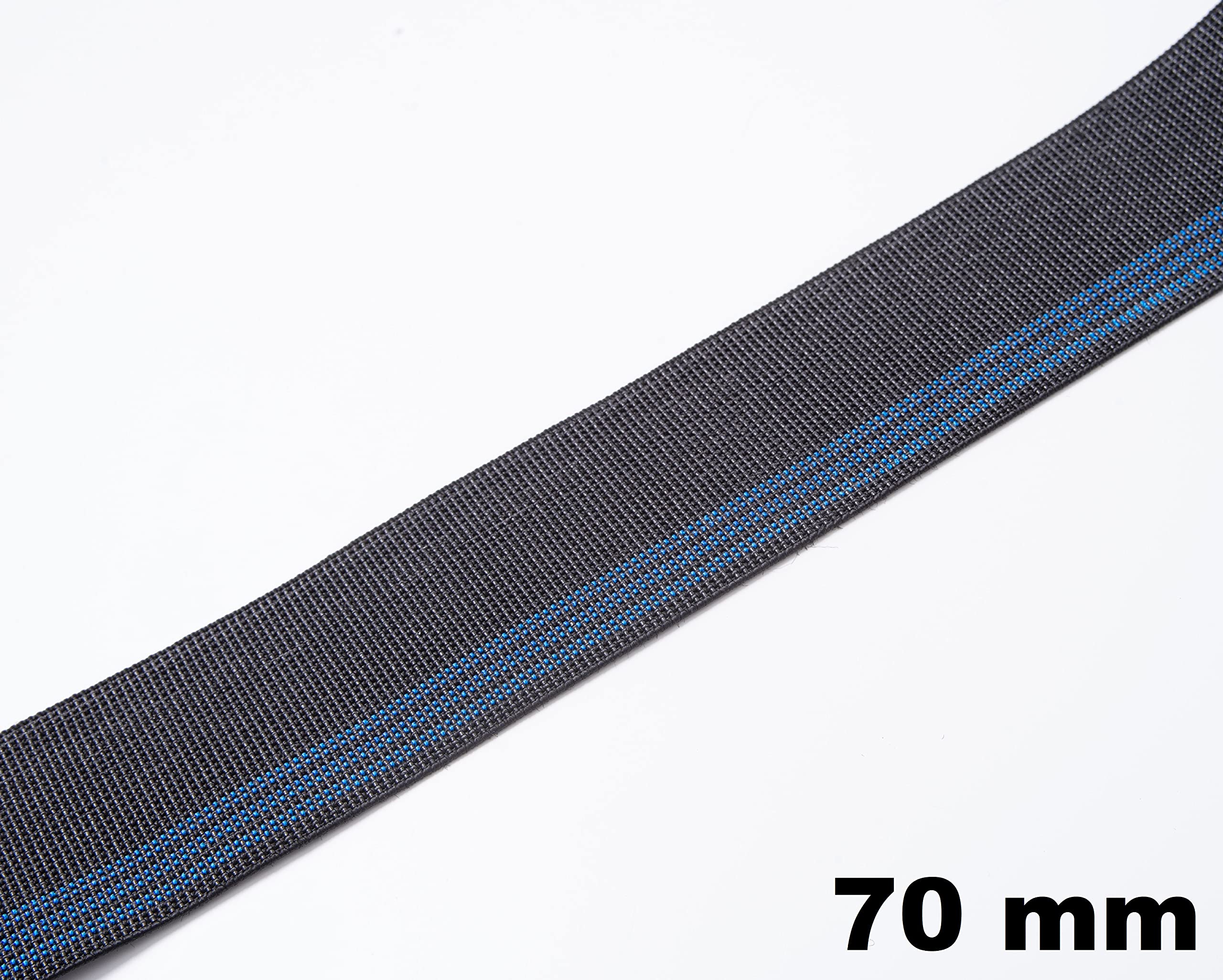 IPEA Cinghia Elastica per Divano, Sedie, Poltrone – [ 10 Metri di Lunghezza ] – Made in Italy - Larga 70 mm - Corda Fascia Tirante a 3 Righe per Tappezzeria, Sedute, Schienali – Elasticità 90%