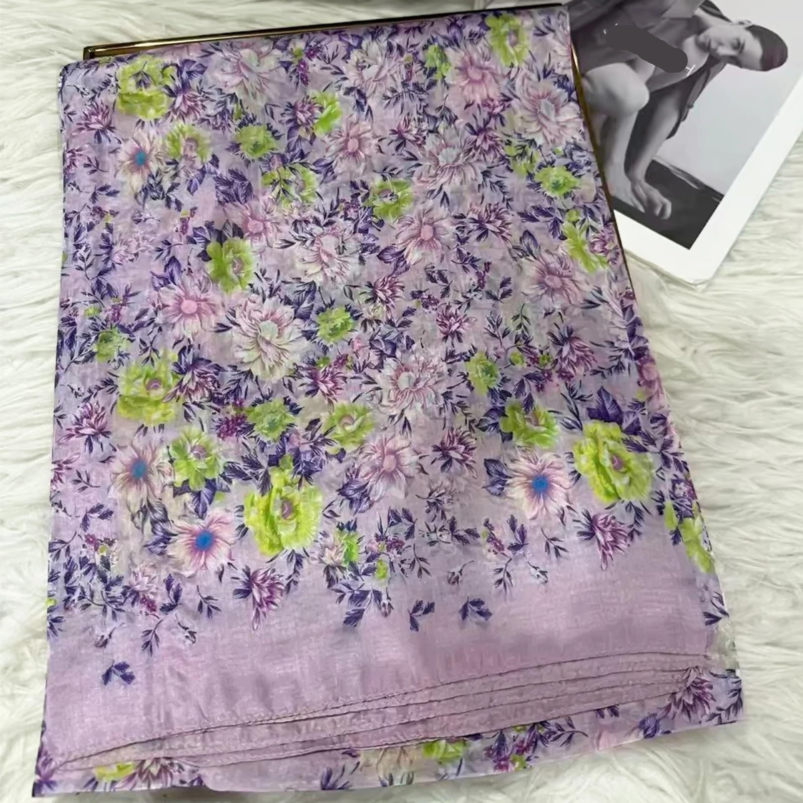 Sciarpe Per Stagione Calda Sciarpa di seta floreale Scialle Accessori femminili Sciarpe lunghe da donna in primaverile Avvolge al collo alla moda