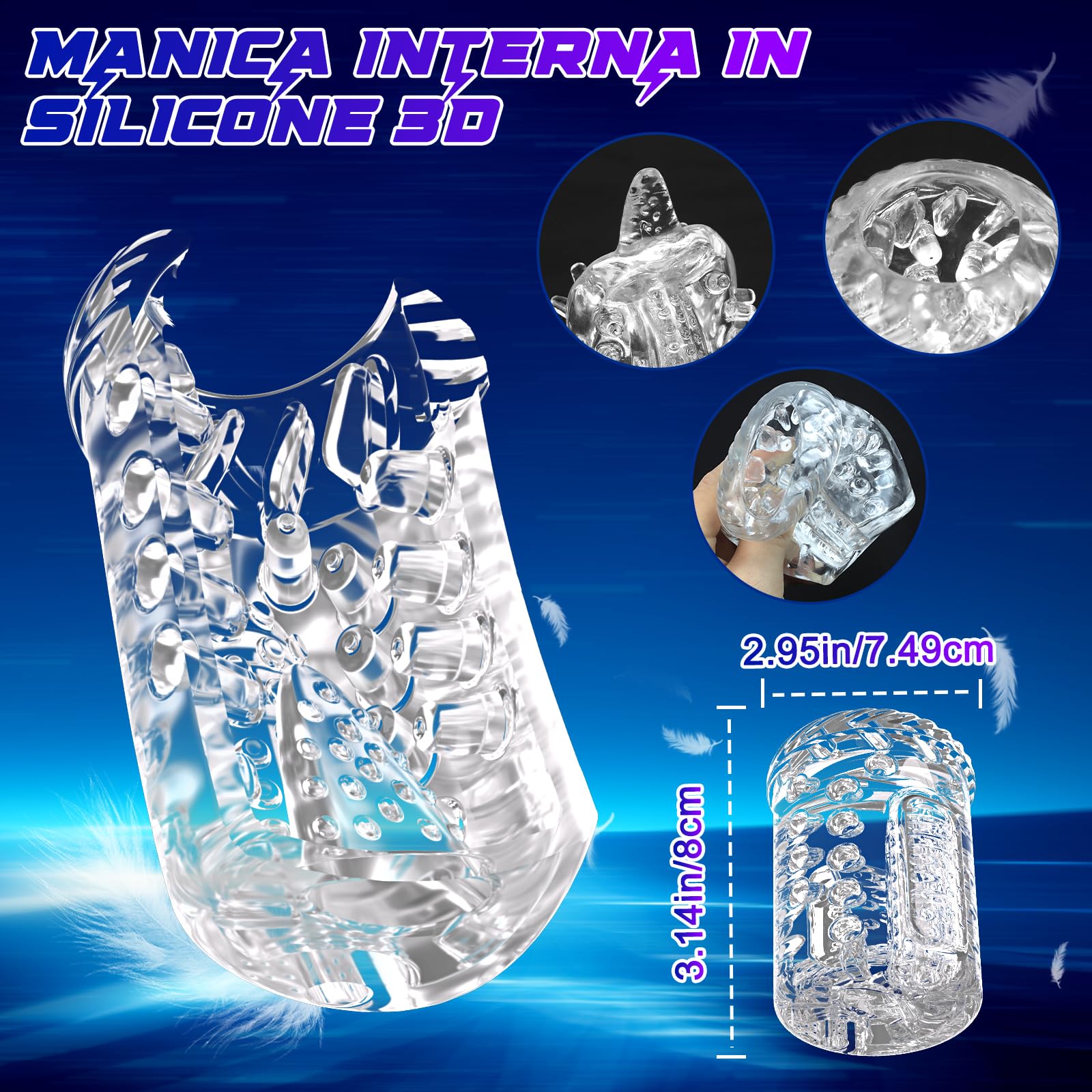 Masturbatore Uomo Sex Toys per Uomini - Masturvatore per Uomo Eletrico LED con 7 Vibrazione e Telescopico e Rotante, Masturbatore Maschile Automatico Sexy Toys con Vagina Finta 3D e Anelli per il Pene