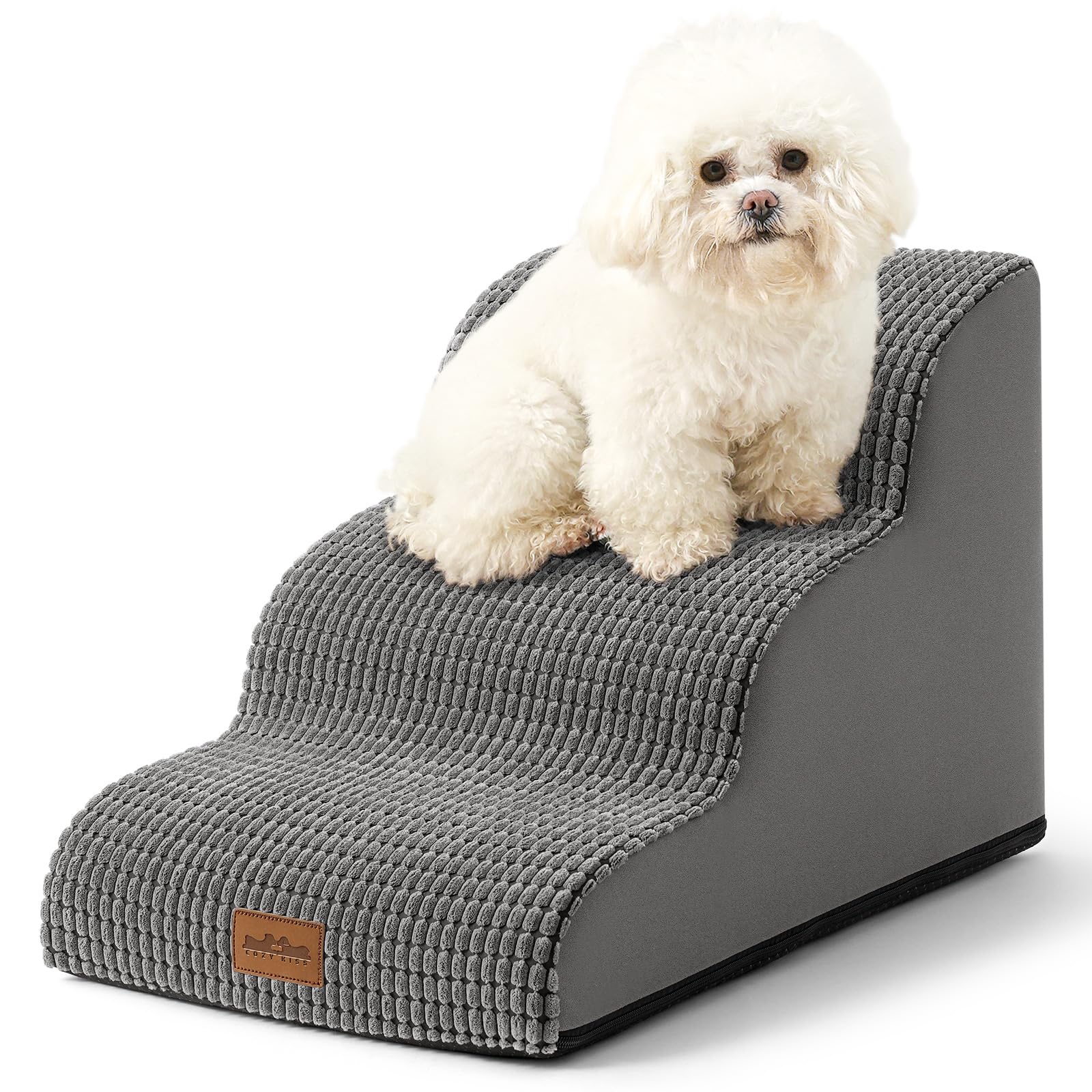 High Density Foam Dog Stairs Step Ramp for Dogs Cats 3 Tiers Pet Stairs ...