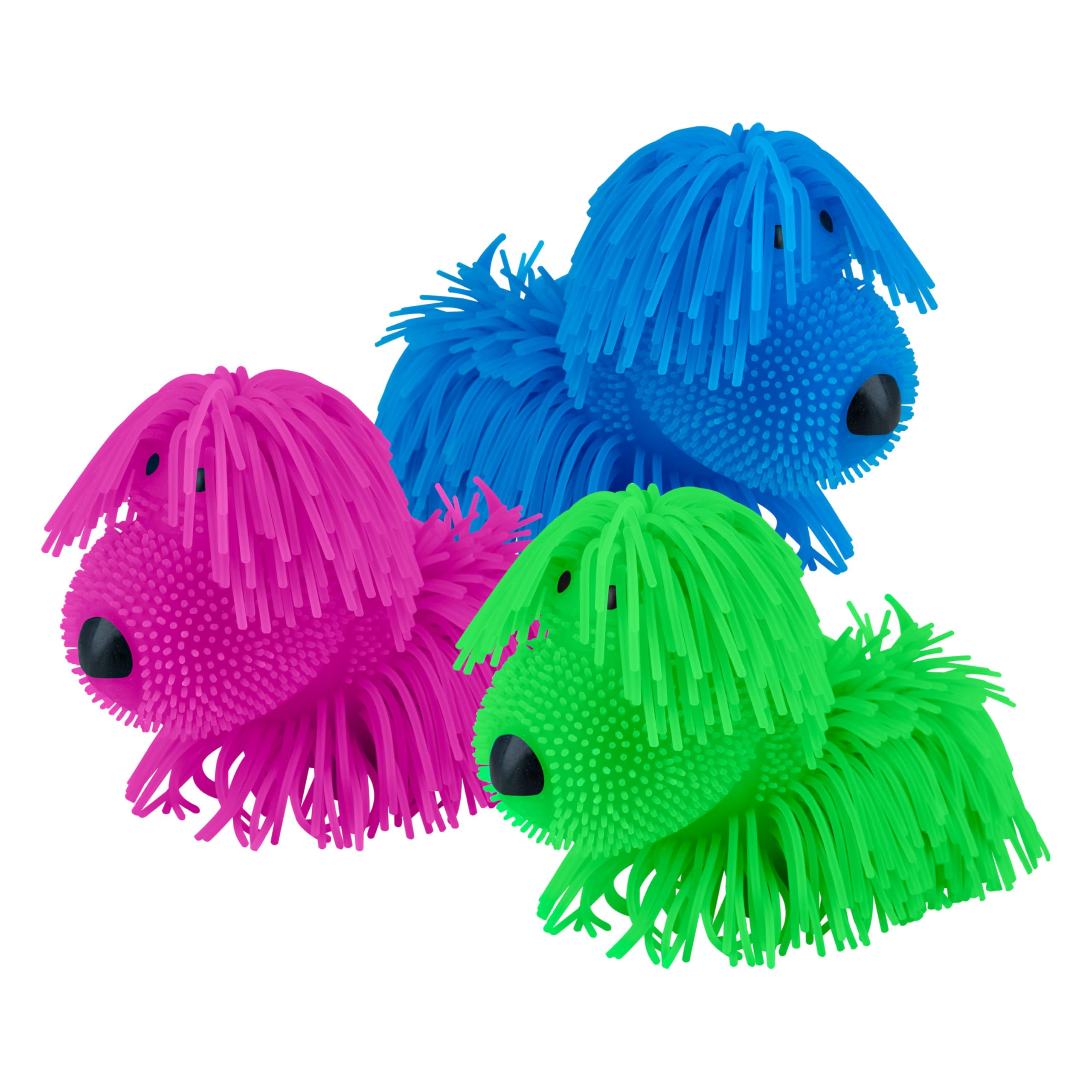 ORB Curiosities Wiggly Dog Mega 3 Pack - Wiggle, Jiggle, Squish and Squeeze These Adorable Floppy Dogs for Stress Relief - Fun Sensory and Fidget Collectible Novelty Squishy Toys for Kids