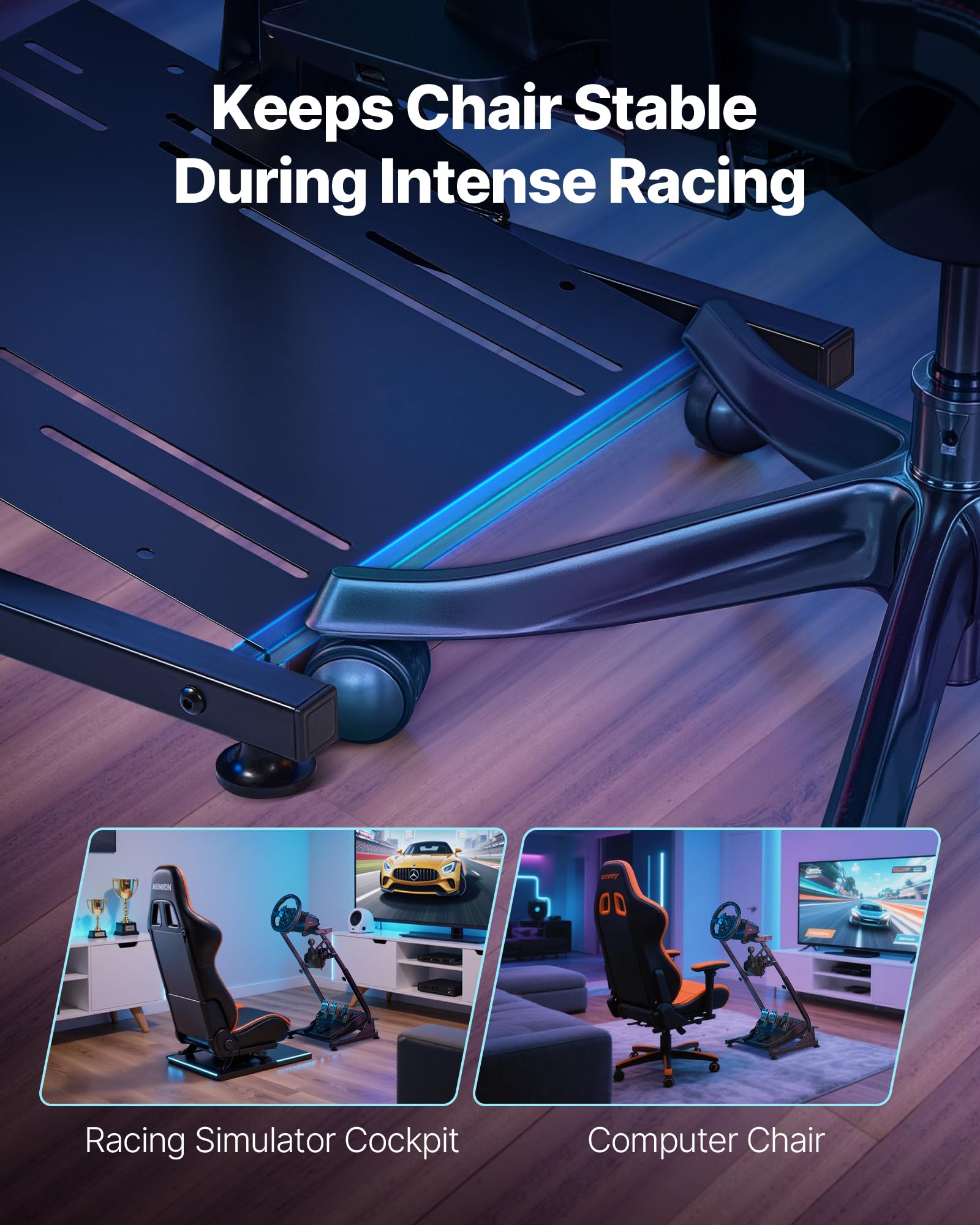 VEVOR Supporto Volante da Corsa Pieghevole Regolabile per Logitech G29 G27 G920 G923 Thrustmaster T300RS T300GT T248 TS-PC TSXW Gaming Cockpit