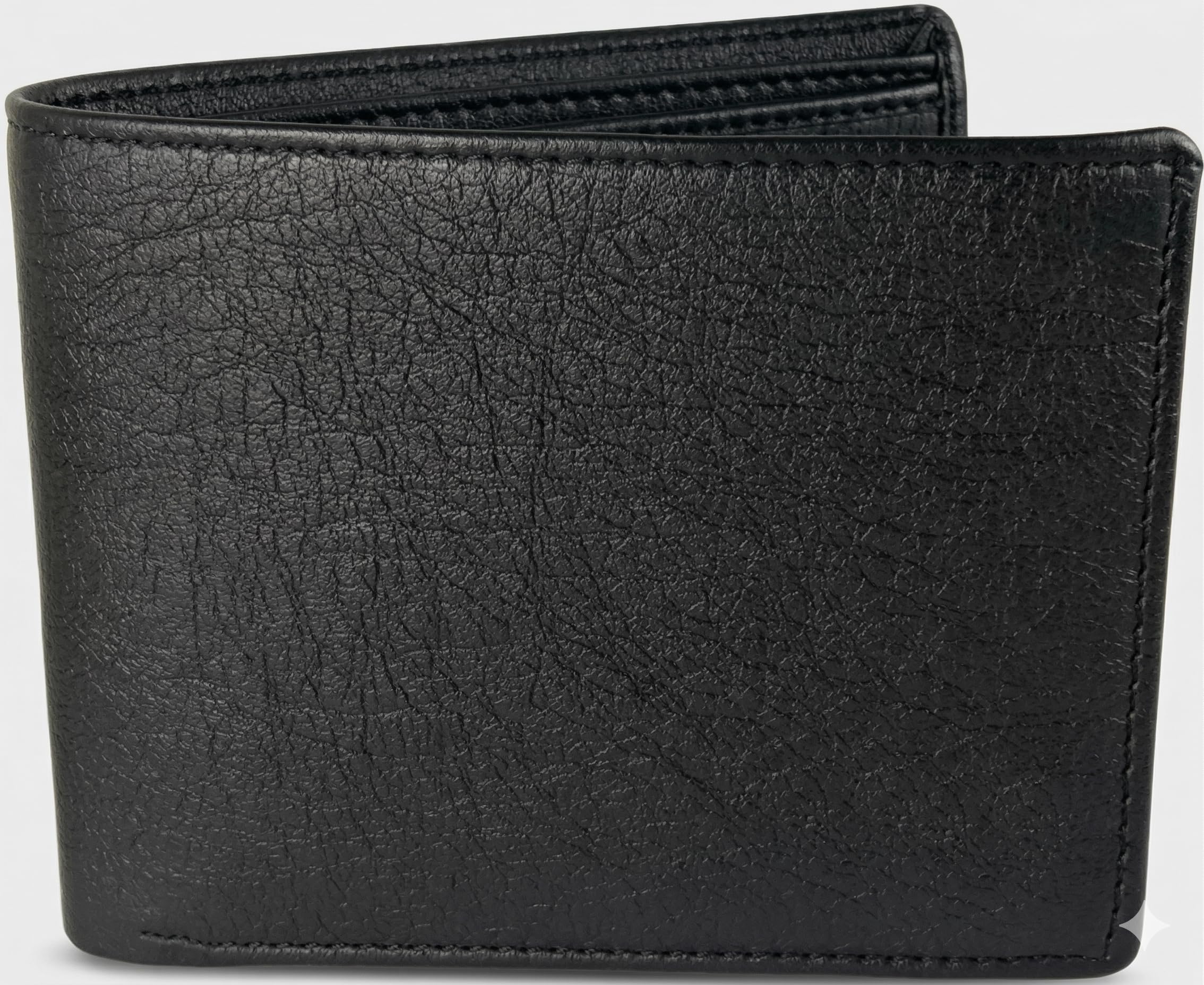 Men's Classic Black Artificial Leather Bifold Wallet - Minimalist Textured Design-image-48