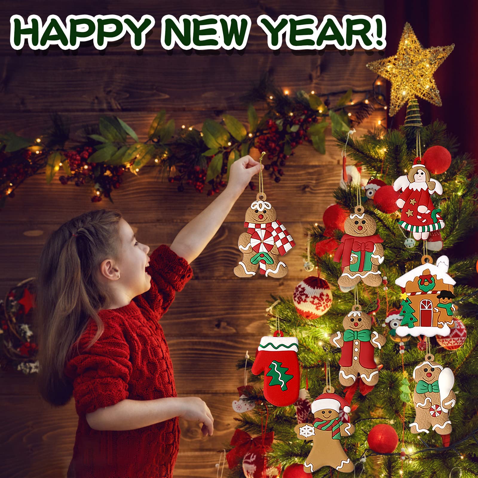 12 Decorazioni Natalizie Omino Pan Di Zenzero - Ornamenti Per Albero Di Natale