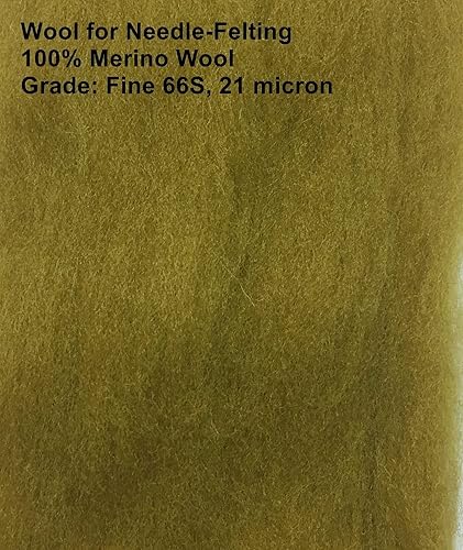 Miniatura 2 de HR085-030 Lana Roving para fieltro, 1 onza verde oliva merino 100% lana de grado fino 1.06 oz 1 oz MOREZMORE