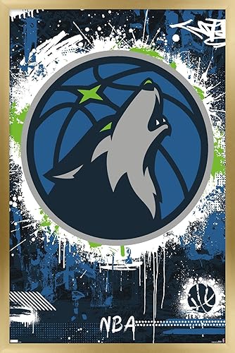 Trends International NBA Minnesota Timberwolves - Póster de pared con logotipo Maximalist 23, 22.4 pulgadas de largo x 14.7 pulgadas, versión