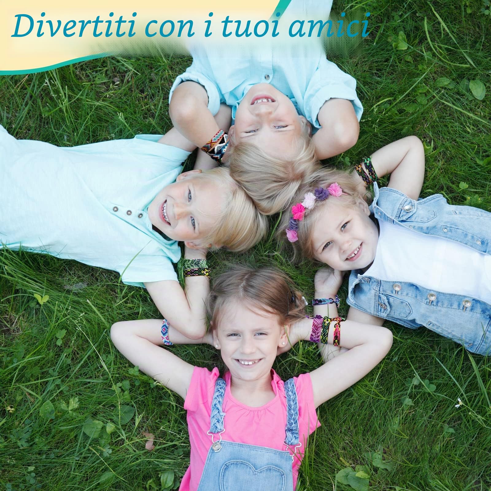 Kit per Braccialetti Ragazza, Braccialetti Amicizia Bambini 6-12 Anni, Kit Artigianali Bracciali Intrecciati Tessuto Braccialetto Fai da Te, Idee Regalo Bambina 6 7 8 9 10 11 12 Anni Compleanno