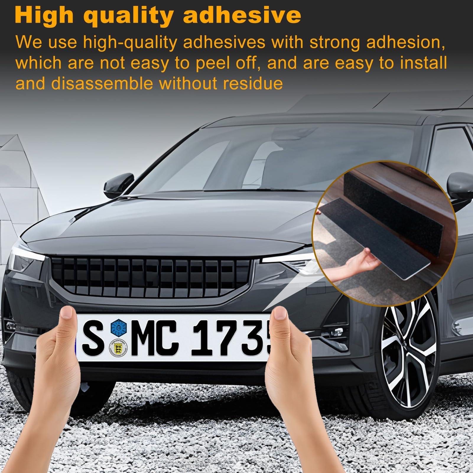 Porta Targa Auto Senza Cornice - Adesivo Universale, Facile Installazione, Senza Viti, Per Tutti I Veicoli - Foto 2