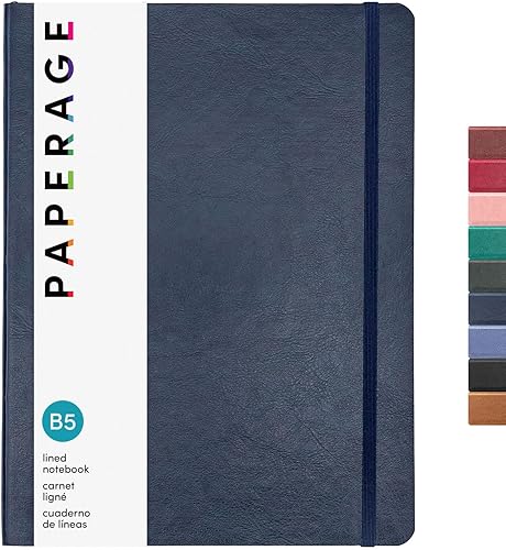 Miniatura 20 de PAPERAGE Cuaderno de tapa blanda con rayas (coñac), 176 páginas, cuaderno grande B5 con rayas universitarias, 7.5 x 9.8 pulgadas, papel premium de