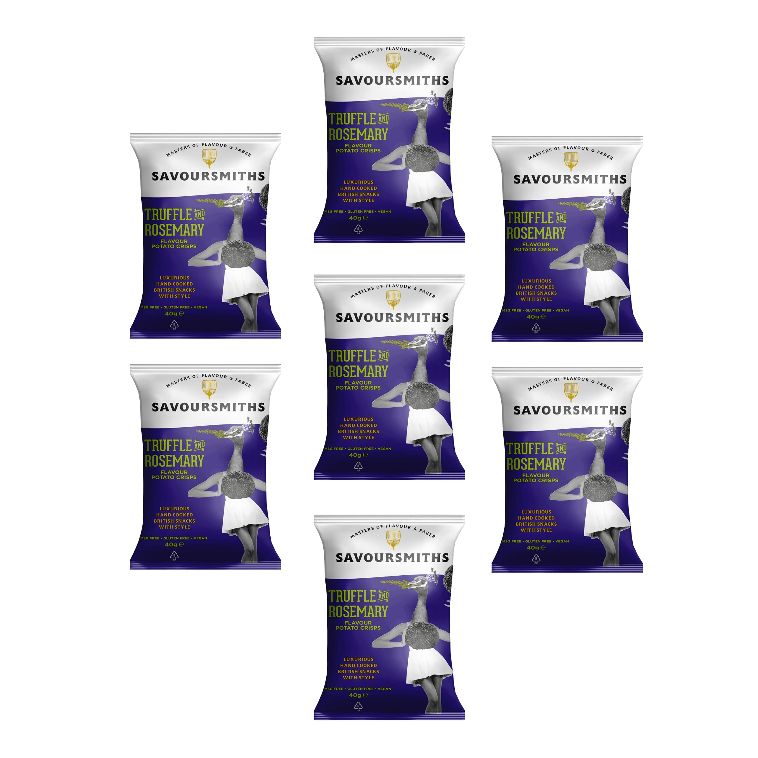 Savoursmiths Truffle and Rosemary Luxury English Potato Crisps 40g x 7